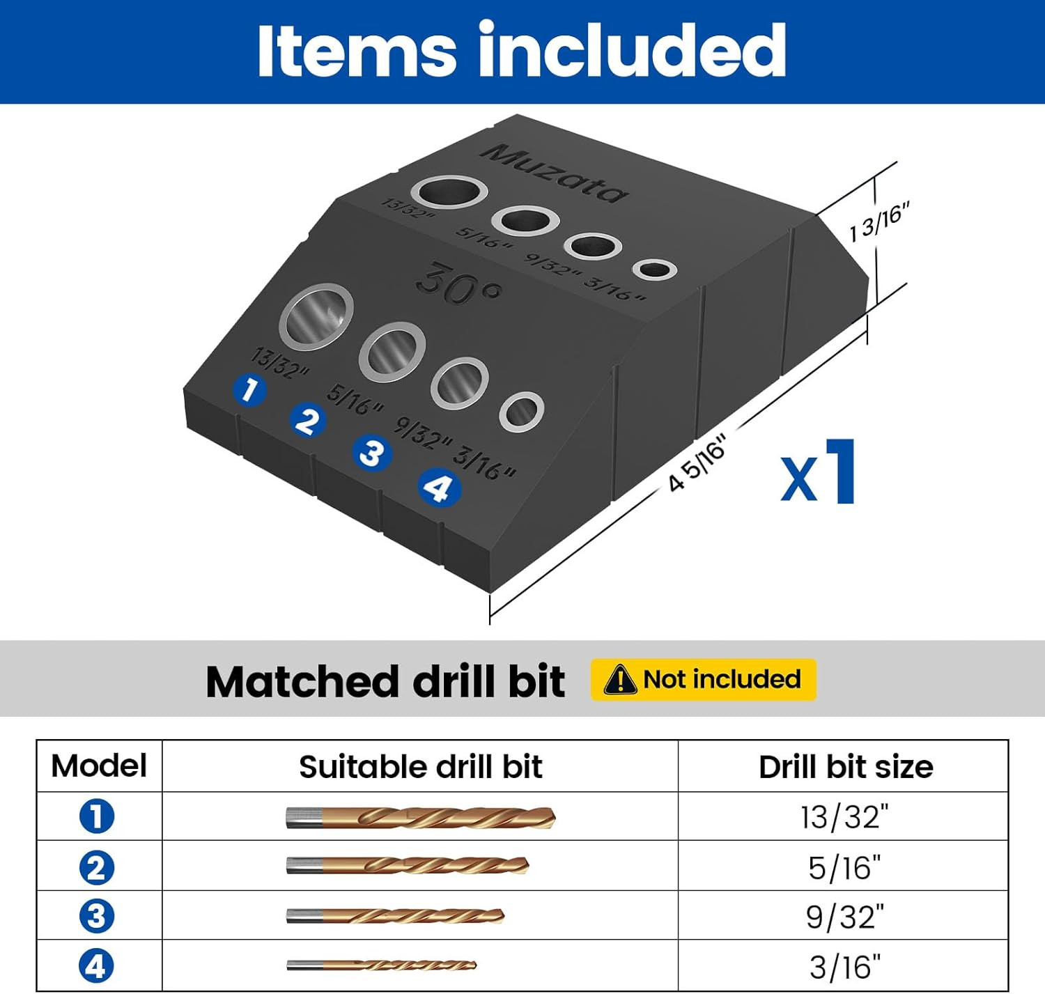 Upgraded Multi-Angle Cable Railing Drill Guide Jig Black CT24 | 30°/45°/90° Dril