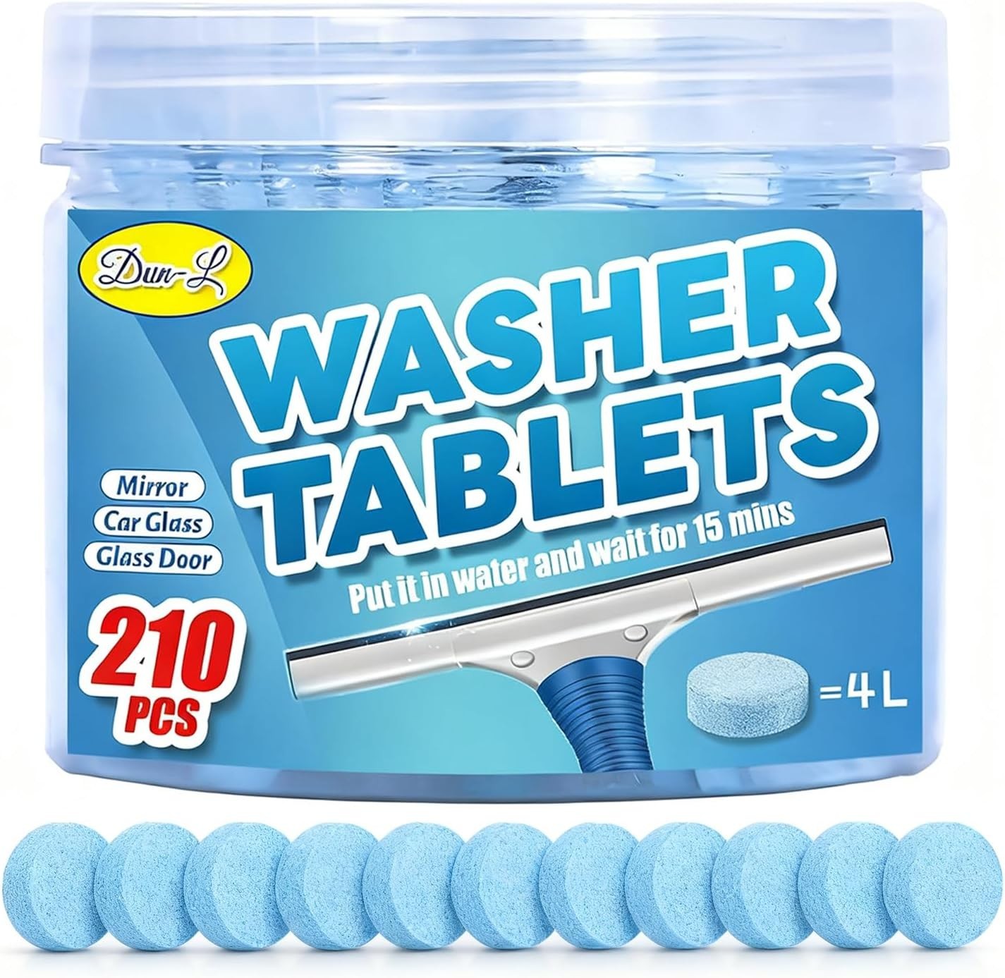 210 PCS Car Windshield Washer Tablets Glass Cleane Tablets Effervescent Fresh