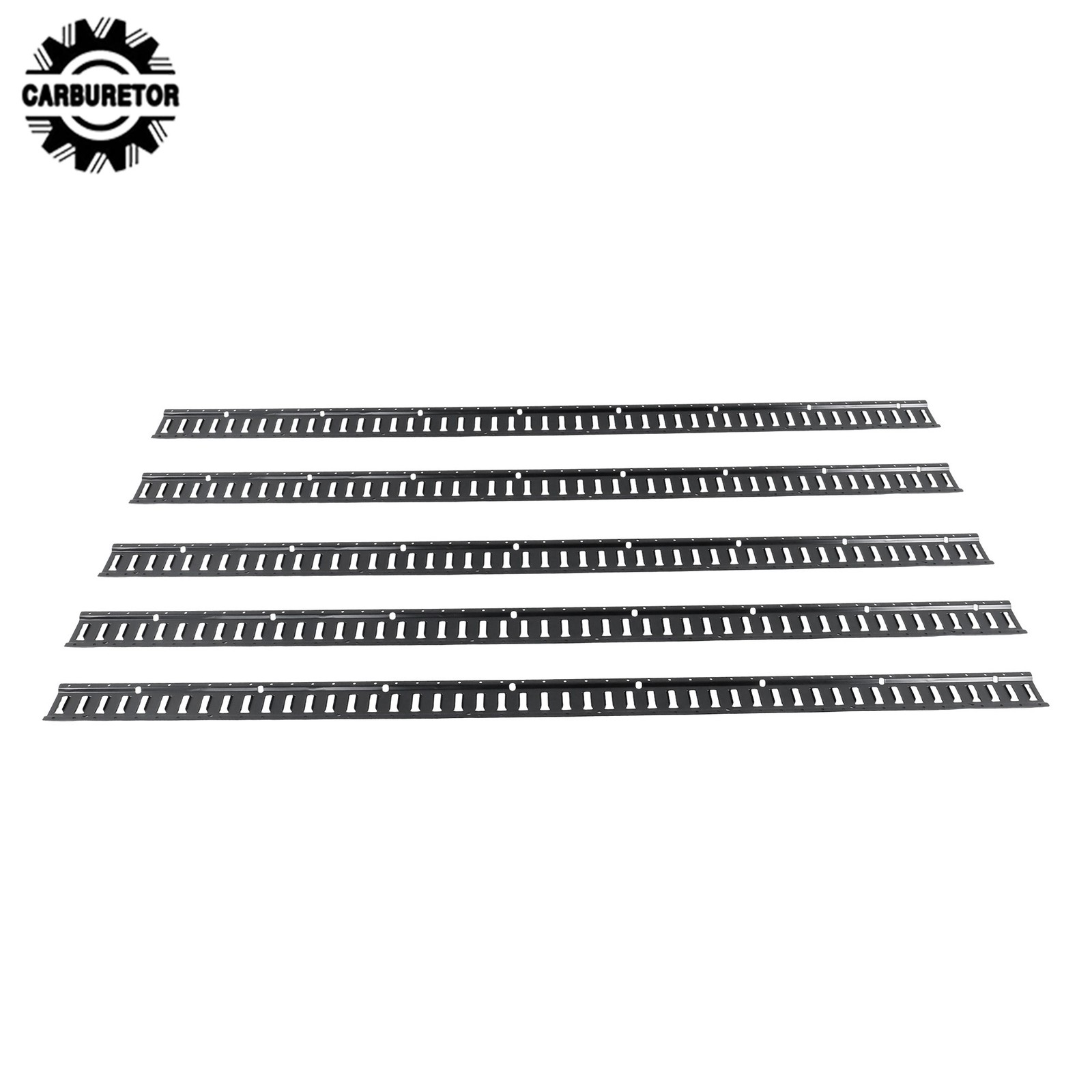 8 Feet Long E Track Rails Black Finish 5 Pack For Cargo Management System