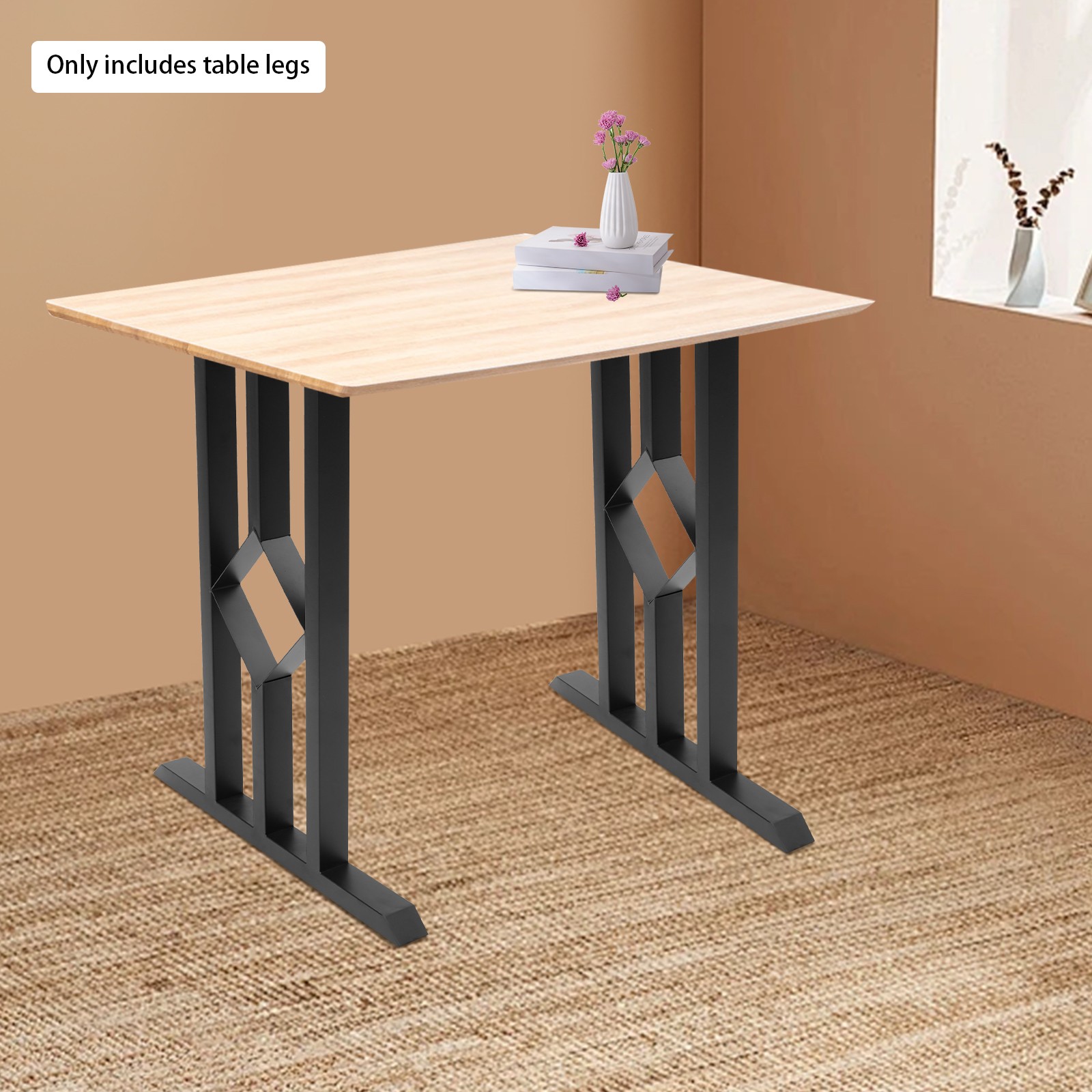 2Pcs Metal Table Legs White Desk Leg for Wide Home/Commercial Furniture Projects