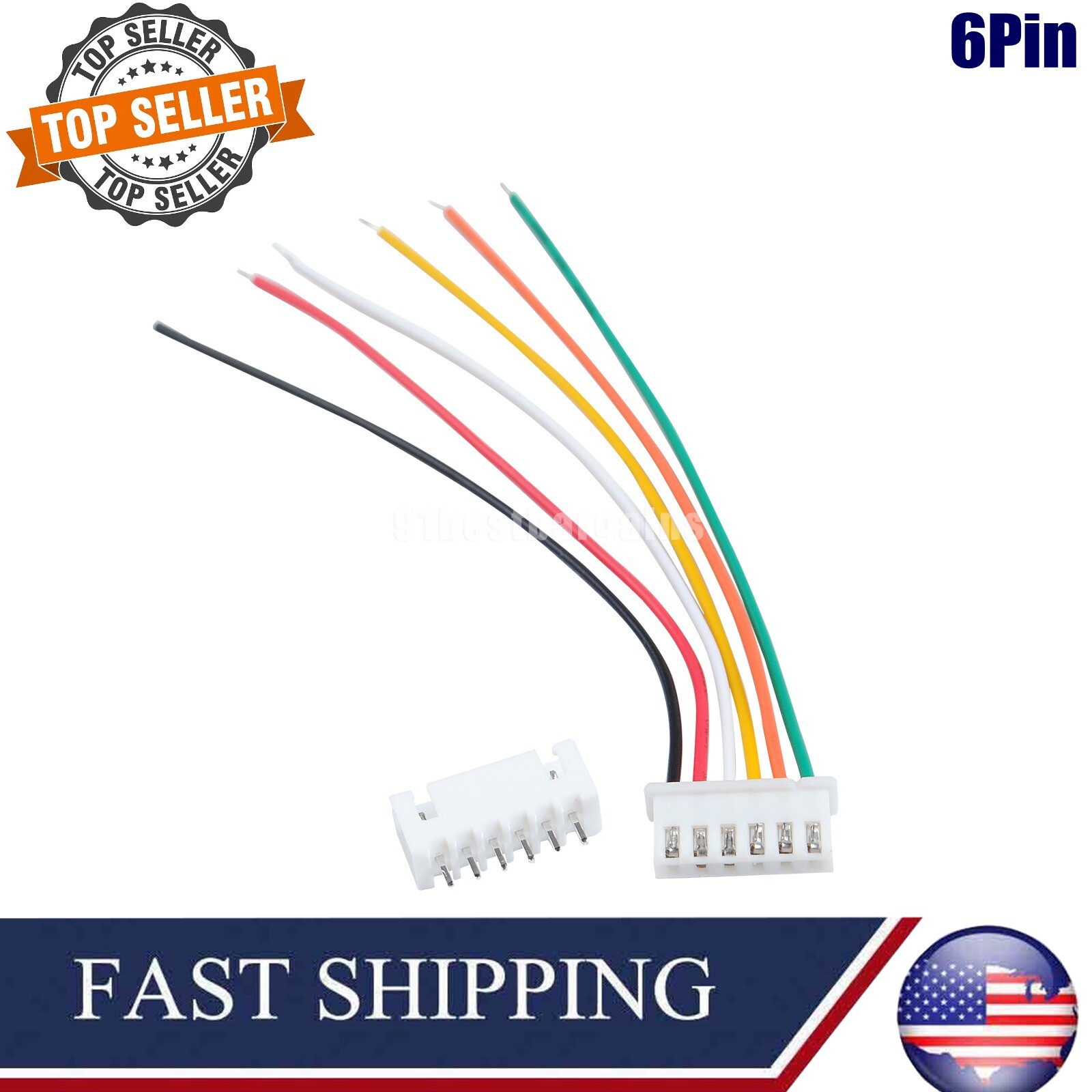 JST XH2.54mm 6 Pin Singleheaded Wire Cable Connector Set Male Female PCB 20cm