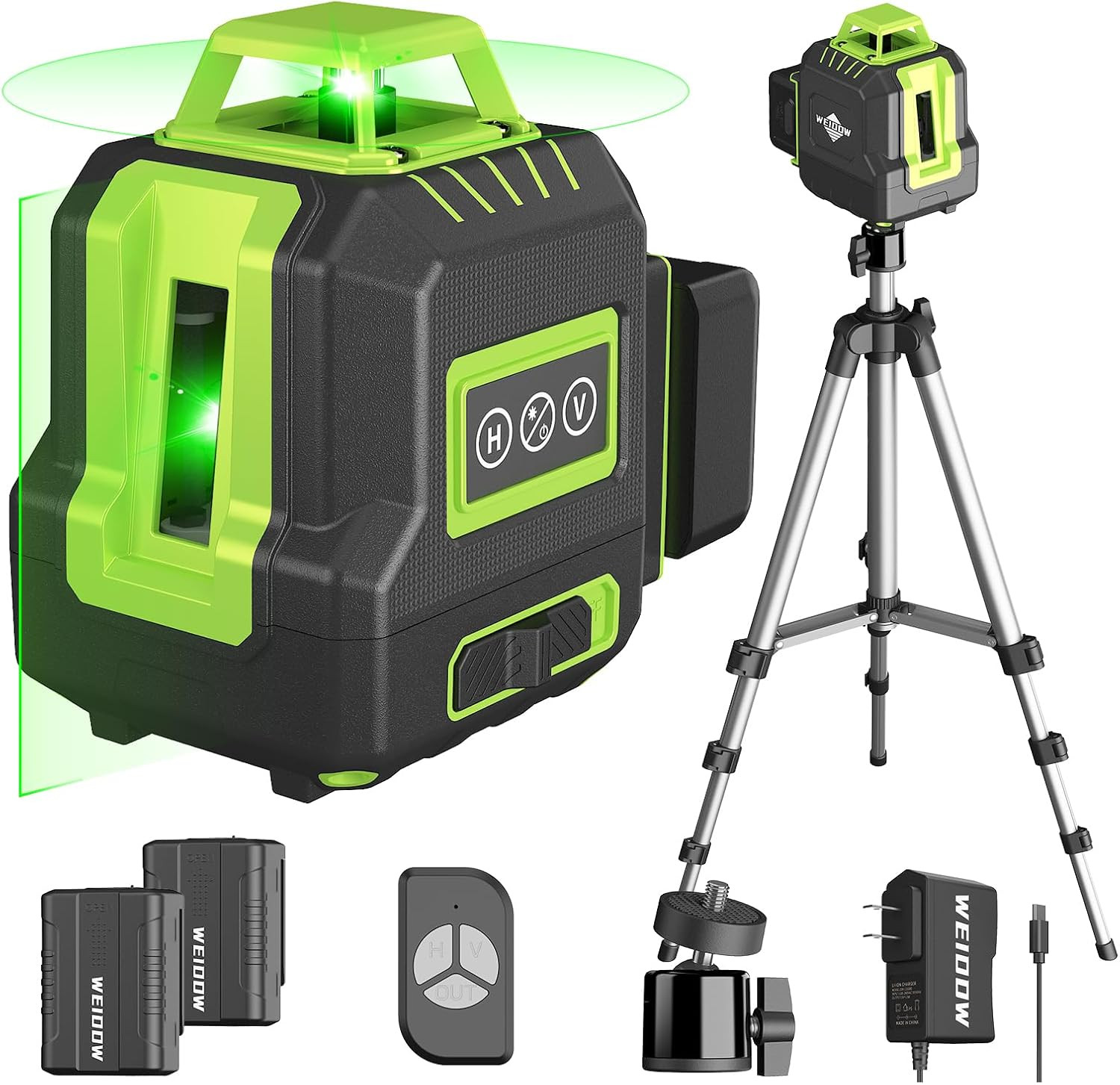 Nivel Laser Autonivelante 360 Verde Con Tripode De 100 Pies Para Construcción