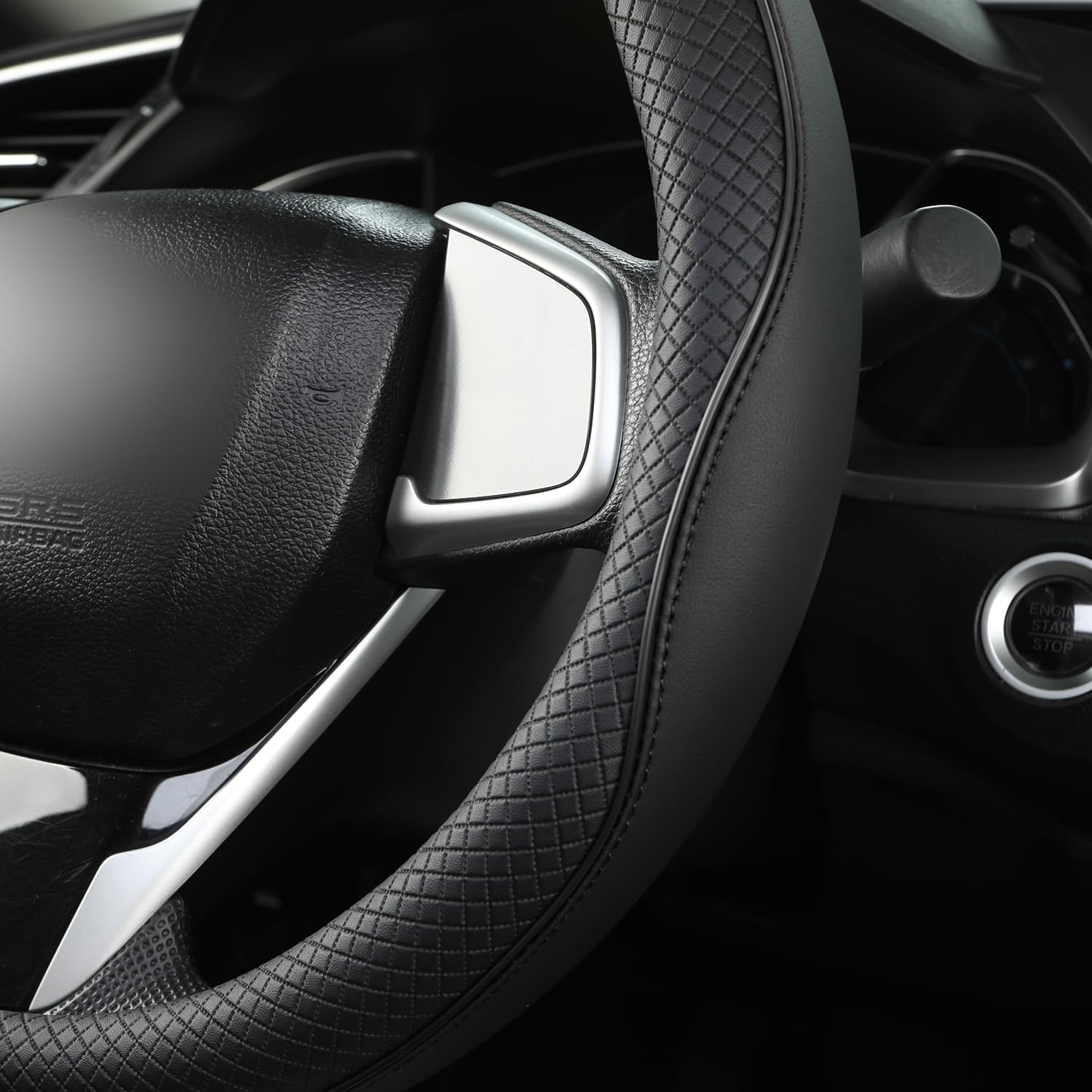 Customized Large-Size Car Steering Wheel Cover fits FORD F-150 Leather Protector