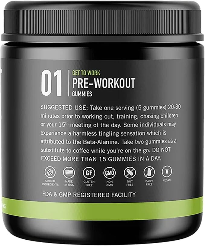 AXO nutrition pre-workout gummies, watermelon flavored, exp 2/26