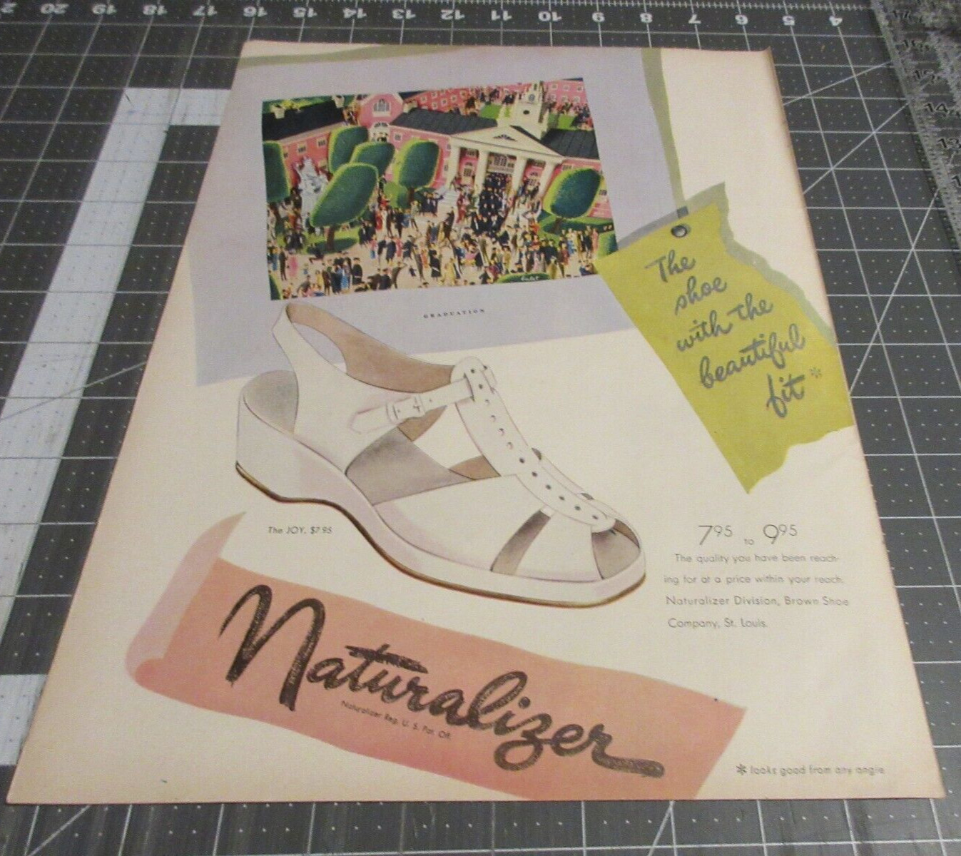 1947 Naturalizer Shoes Print Ad The Joy Style Great Graduation Illustration