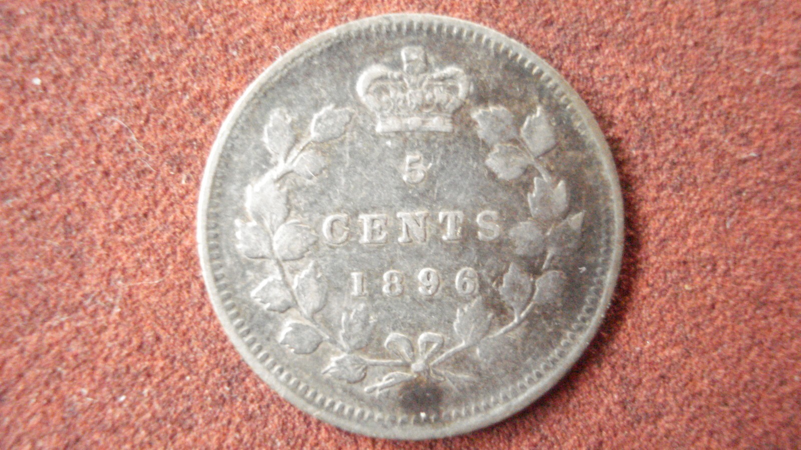 1896 Canada 5 Cents Small Silver Coin