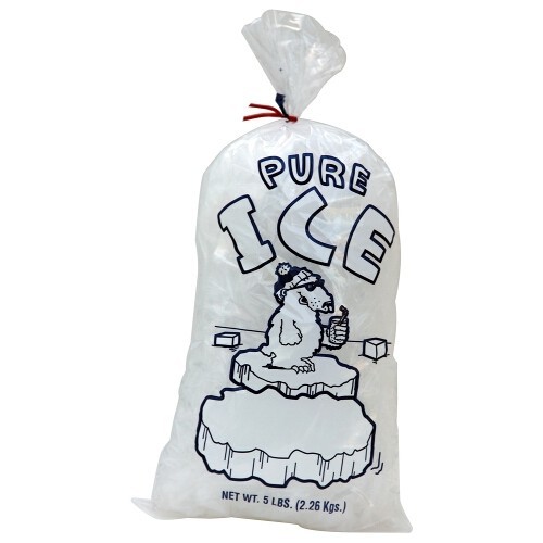 9" x 18" 1.5 Mil Clear 5 LB Pound Twist Ties  Plastic Ice Bags 1000 Pc