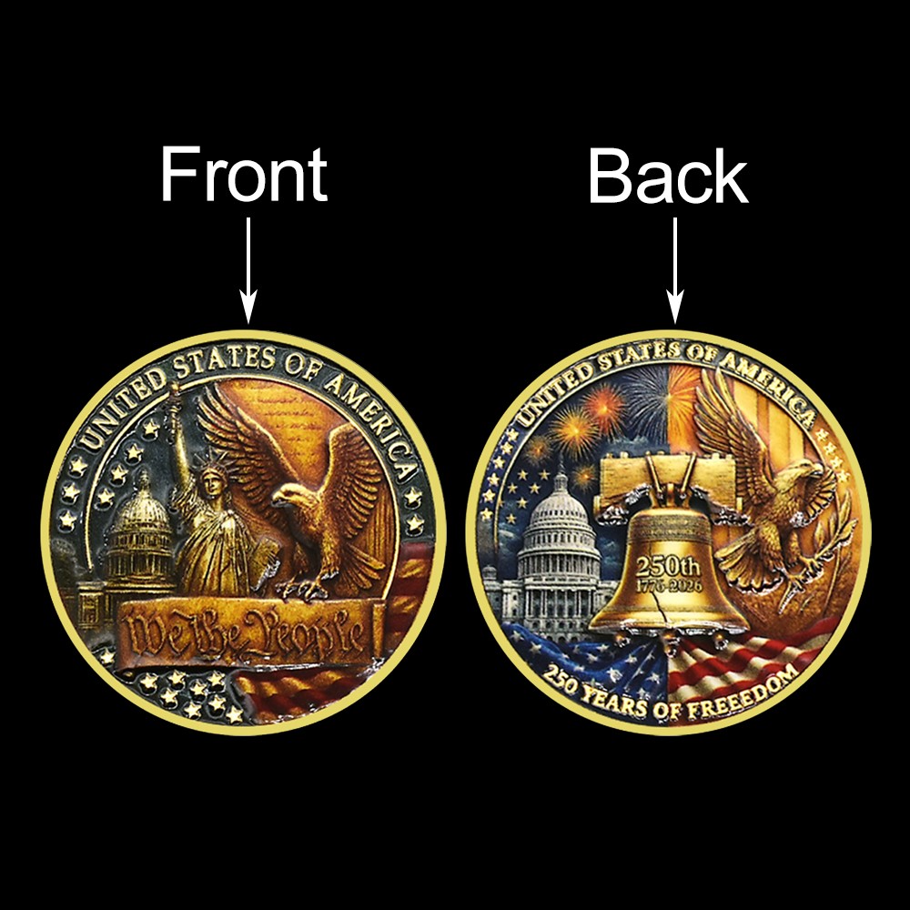 USA 250 Years of Freedom Commemorative Coin We The People Liberty Bell Eagle