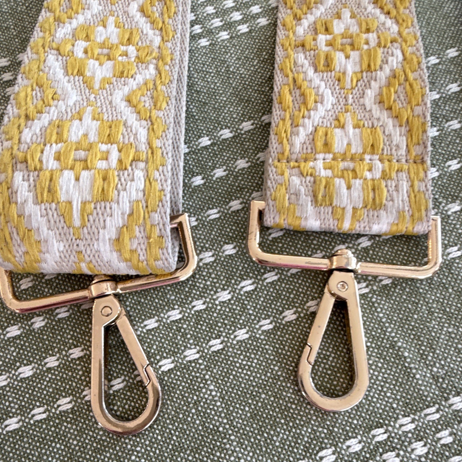 2pc Detachable Adjustable Bag Strap/Yellow Hardware. Sold together!
