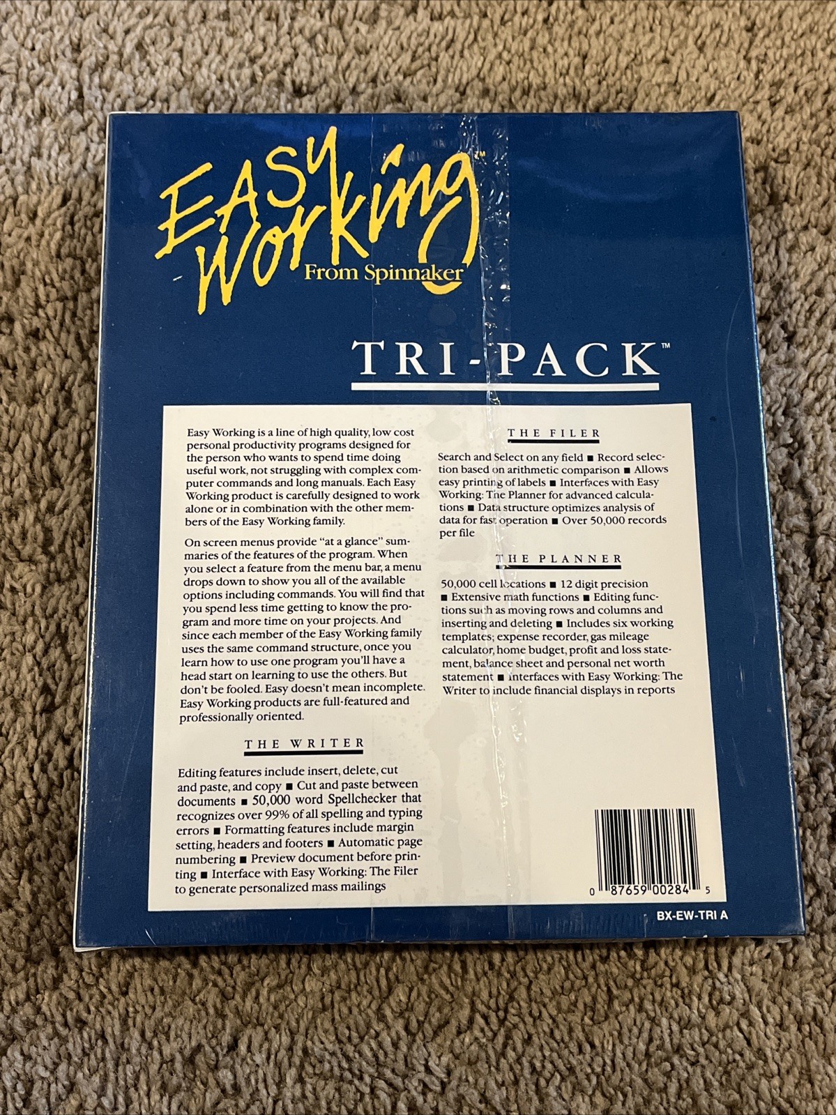 Tri-Pack Easy Working From Spinnaker The Writer The Planner The Filer Software