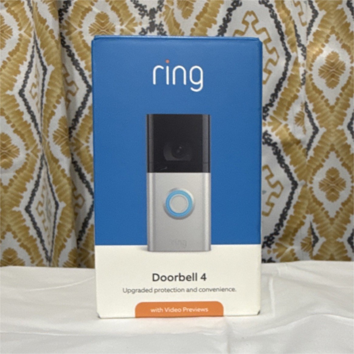 Ring Doorbell 4 Video Doorbell with Video Previews, Silver/Black