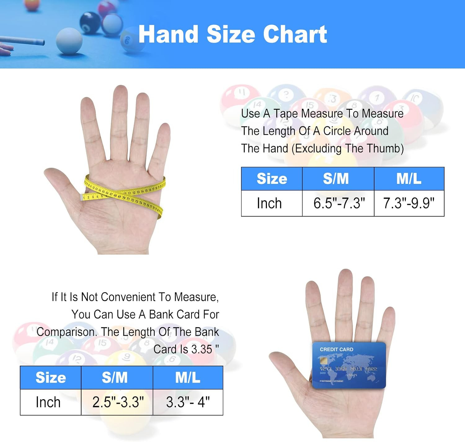 Billiard Pool Gloves for Left Hand 3 Finger, Splicing Process, Snooker Cue