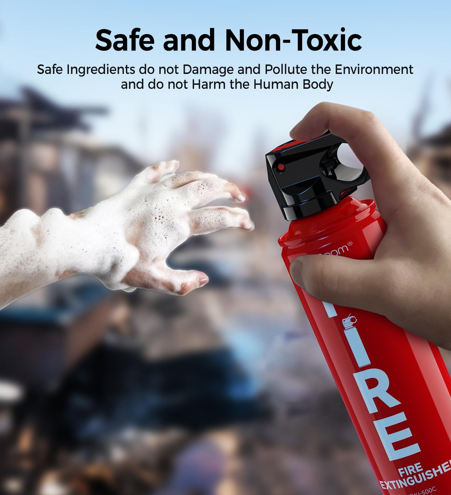 Fire Extinguisher for Home 1Pack, Kitchen, Car, and Grill,Compact Water-Based...