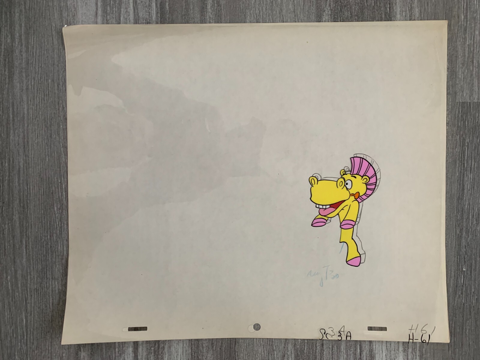 1970s? GENO'S WONDERLAND 12.5x10.5 Animation Cel SC3A H-61 Laughing Yellow Horse