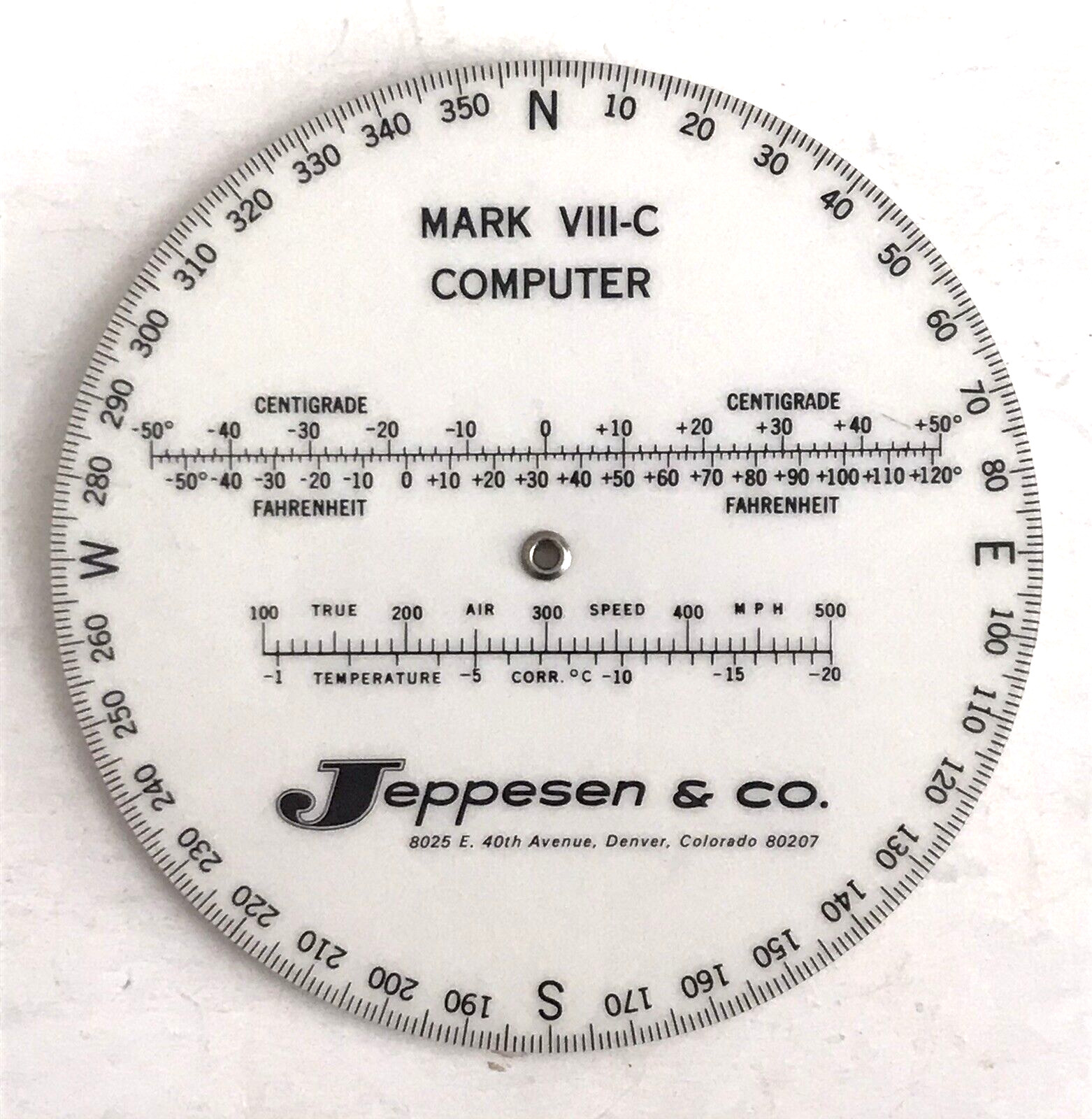 JEPPESEN Mark VIII-3 Computer AIRCRAFT PILOT TOOL Circle Rotate Vtg Airspeed