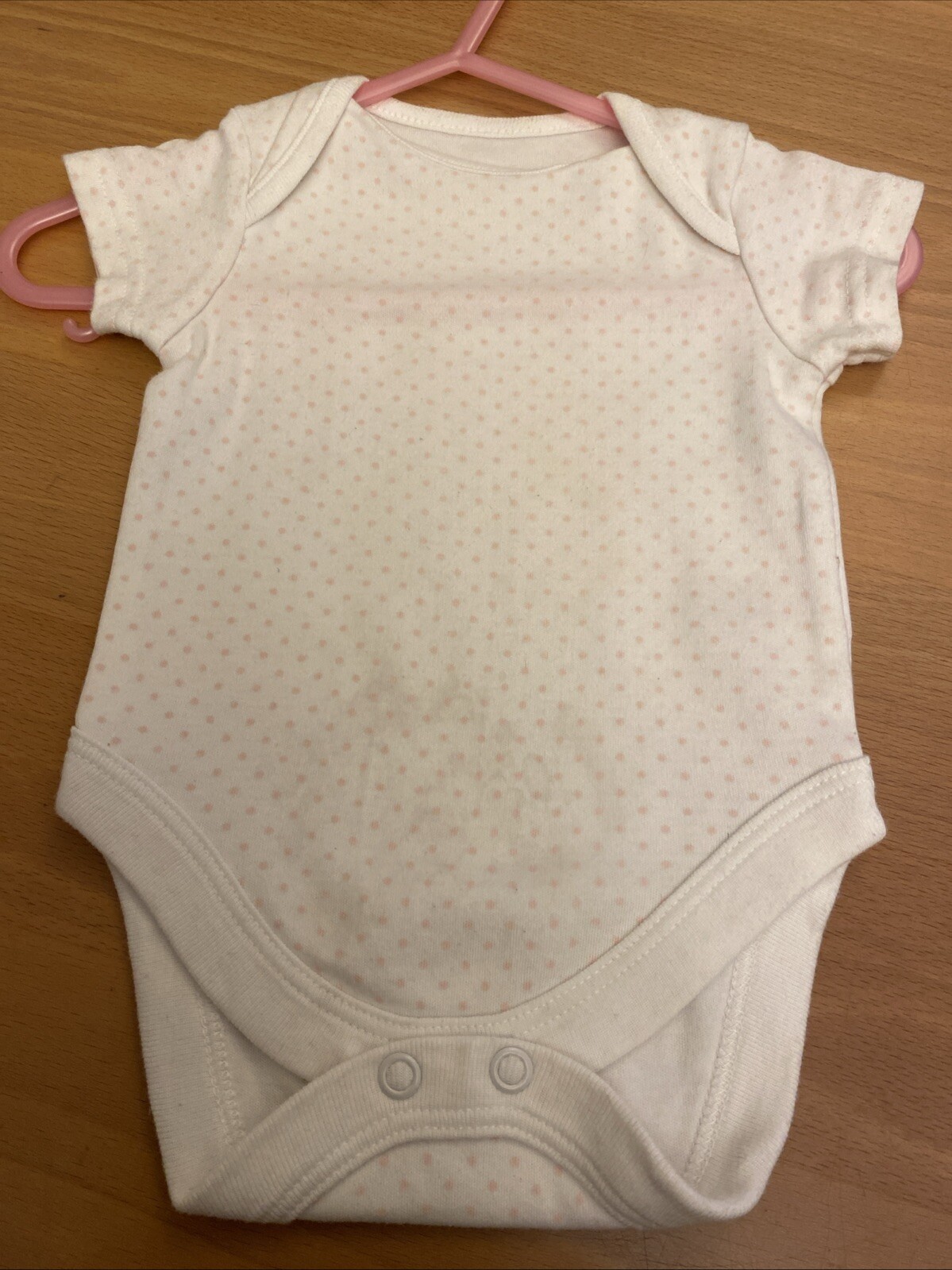 baby girls clothes Newborn 10lbs Next White Cotton Pink Spotted Popper Vest Top
