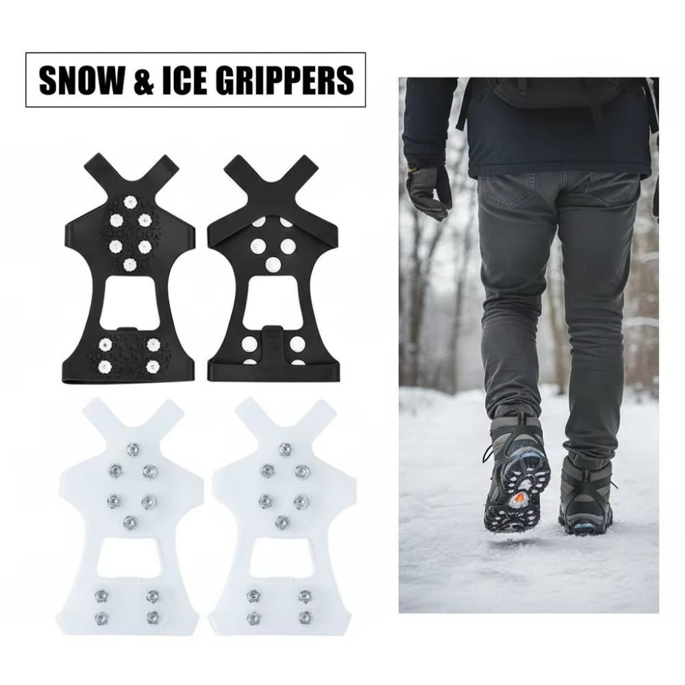 10 Studs Snow Ice Claw Anti-Skid Snow Ice Thermo Elastomer Climbing Shoes Spikes