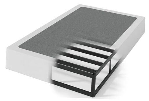 Box Spring, 7 Inch Box Spring Only, 3000 lbs Heavy Duty Metal Frame Twin Black