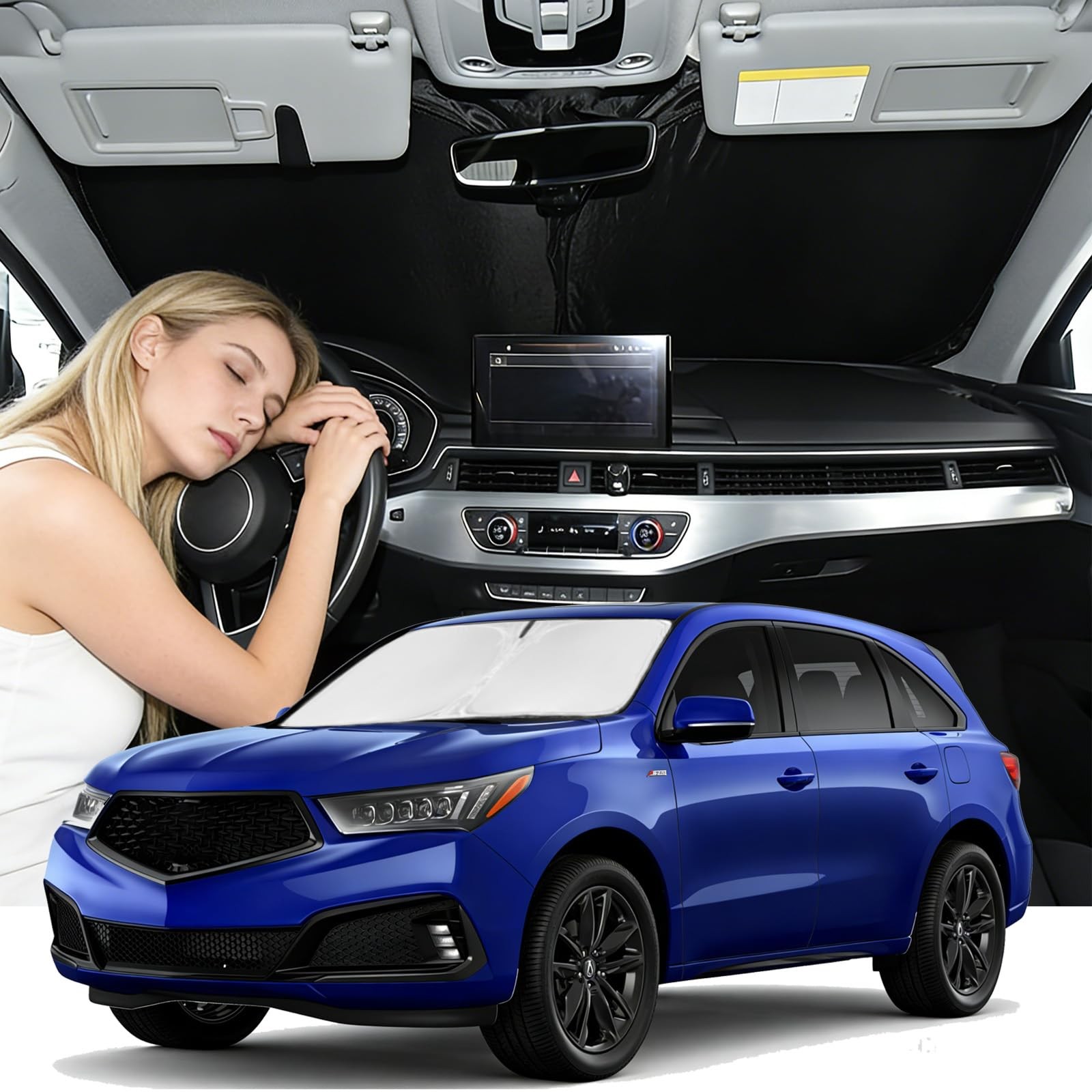 Windshield Sunshade for Acura MDX 2014-2020 2014-2020, Silver