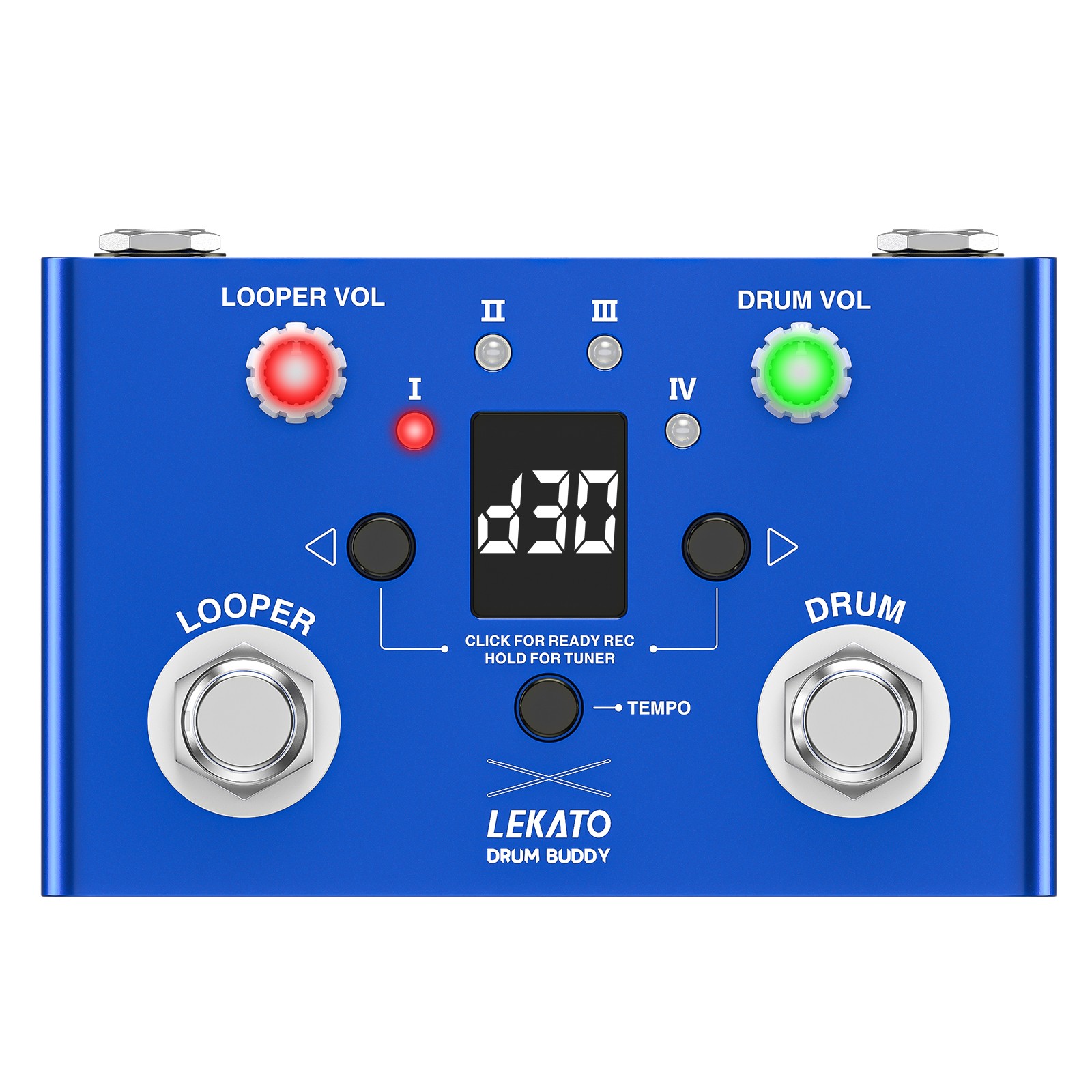 Guitar Tuner Drum Machine Looper Pedal 4 Slots 30 Drums 24-bit App Control US