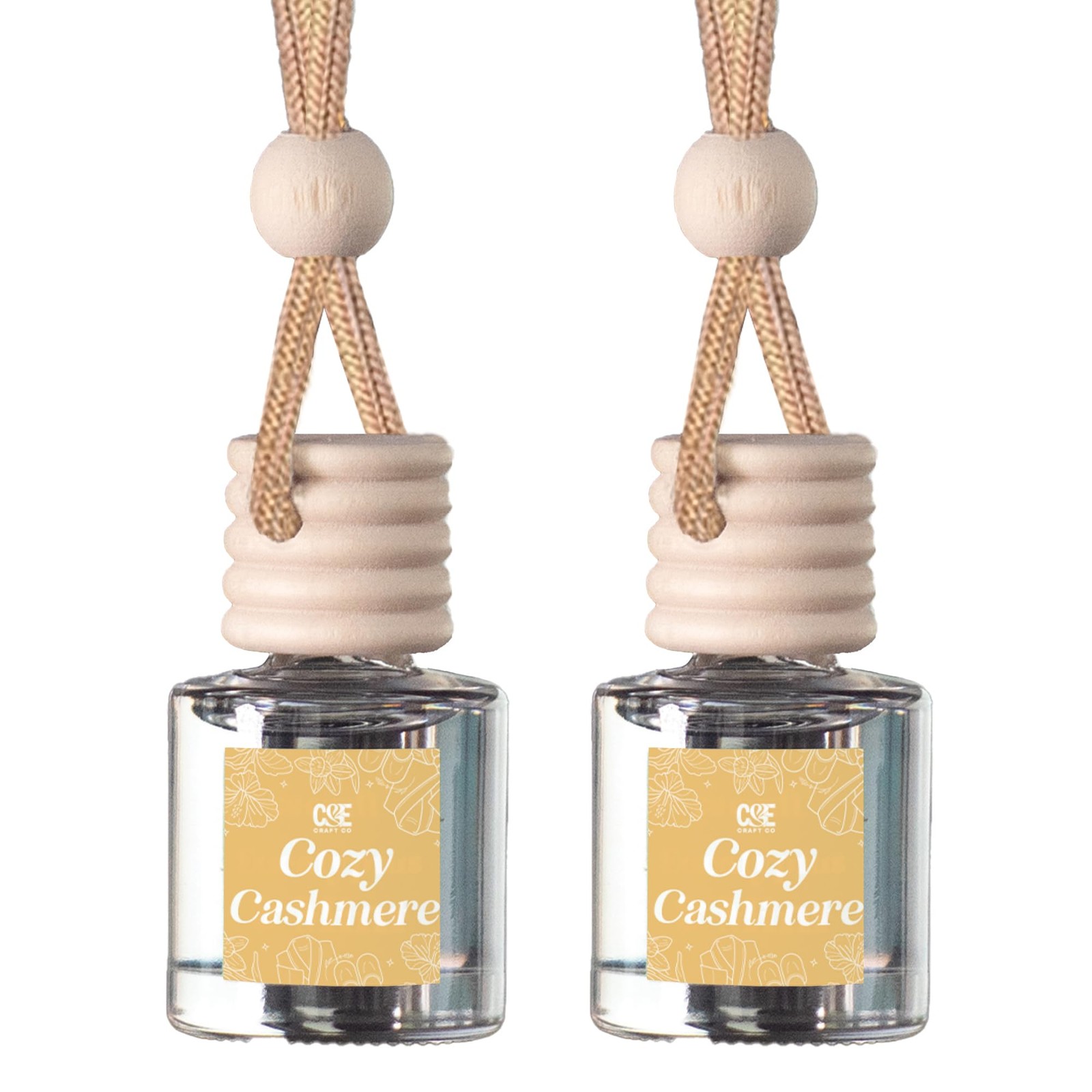 CANDECraftCo Car Air Hanging Fragrance 0.34 Fl Oz (Pack of 2), Multicolor