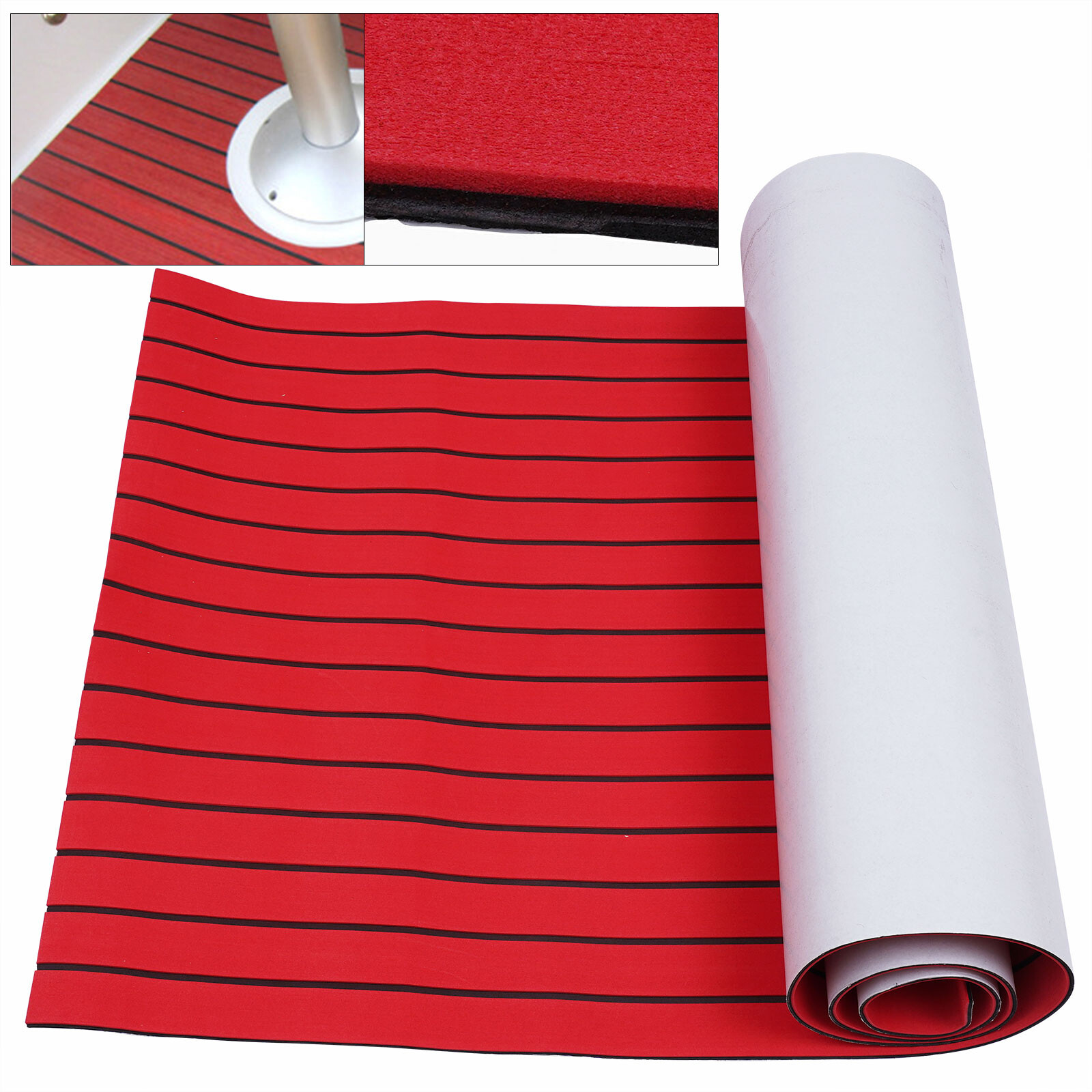 Faux Teak Non-Slip Decking Sheet Pad Red EVA Foam Boat Marine Yacht Flooring Mat