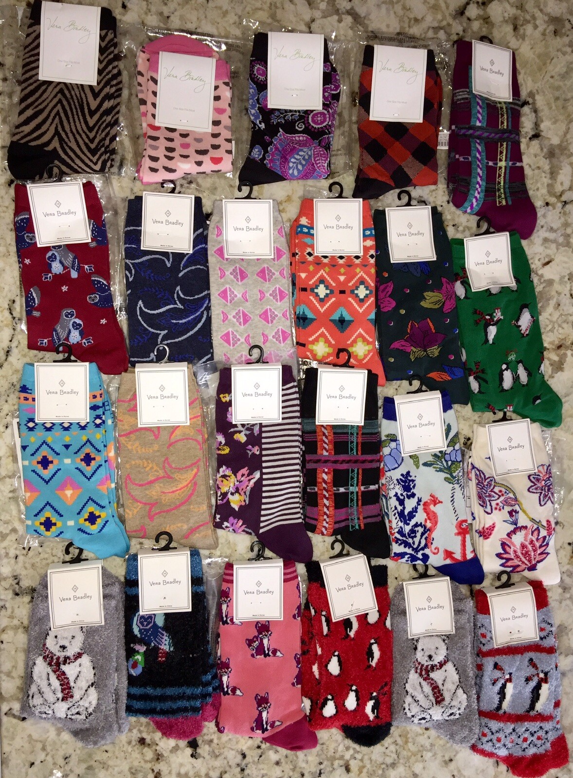 VERA BRADLEY Crew Socks CHOOSE PATTERN Buy More and Save BRAND NEW NWT Free Ship