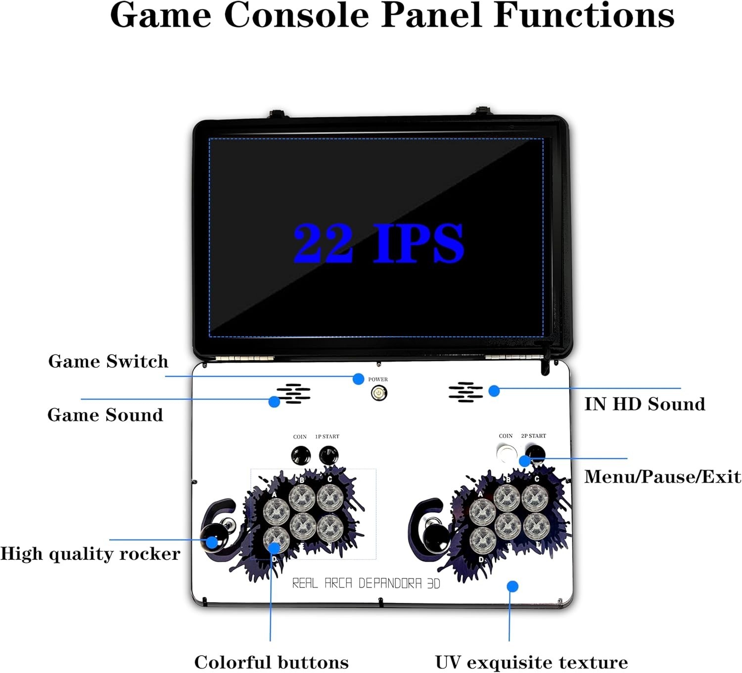Handheld Metal Arcade Console with 20000 Games and Multiple Platform Support