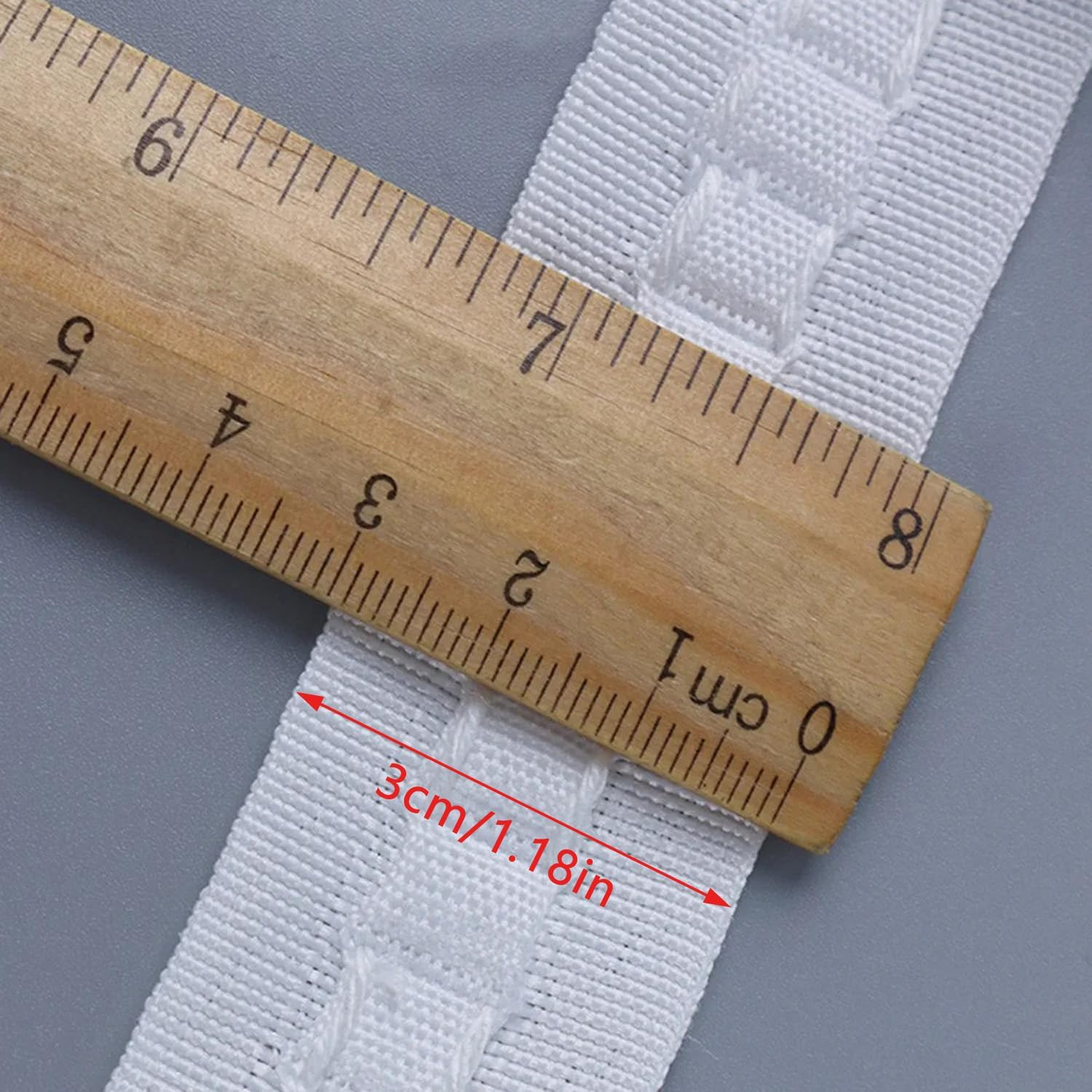 Curtain Narrow Header Tape with Strings 30Mx3Cm Pull Cord Pleat Cloth Heading Be