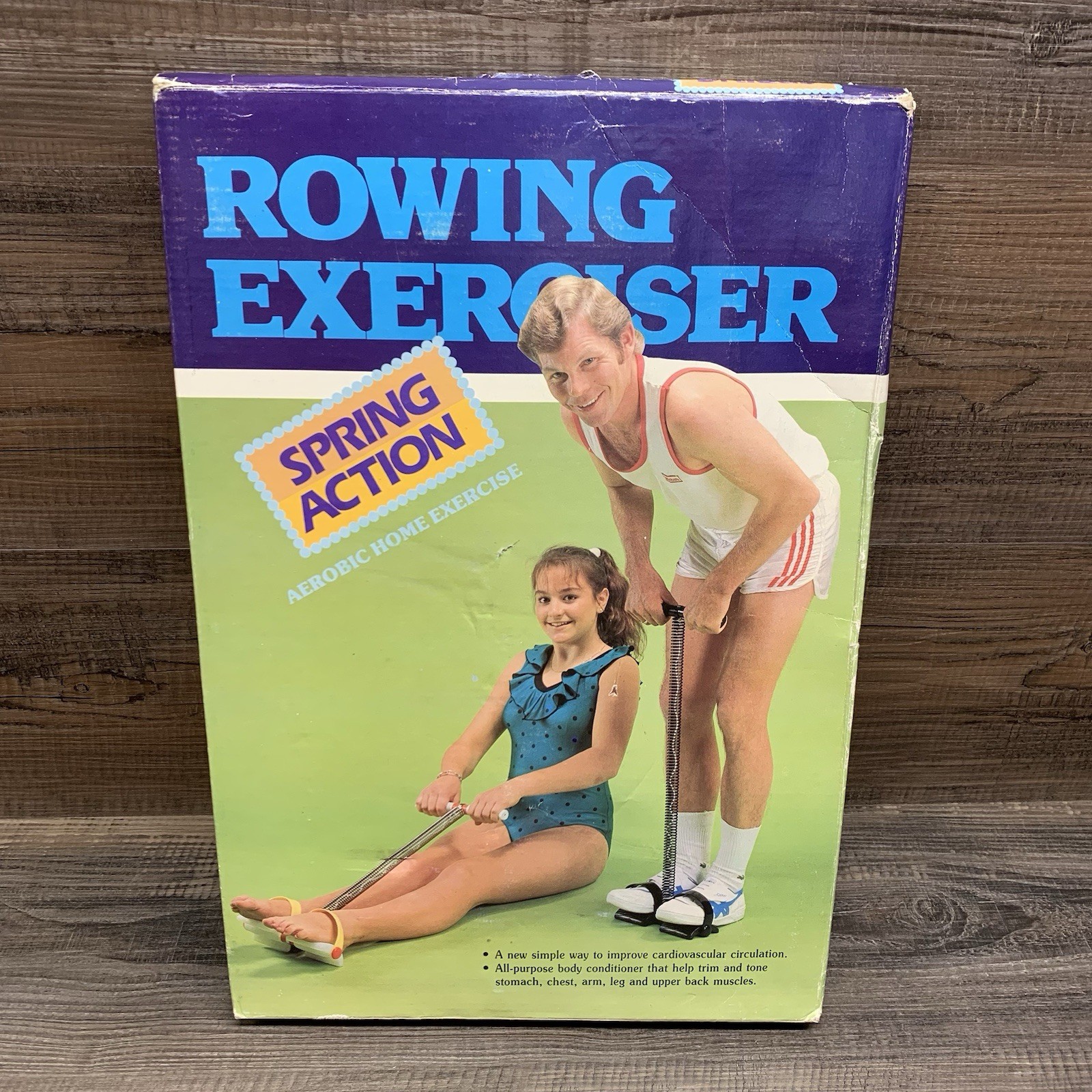 VINTAGE ROWING EXERCISER SPRING ACTION HOME AEROBIC 1980'S IN BOX