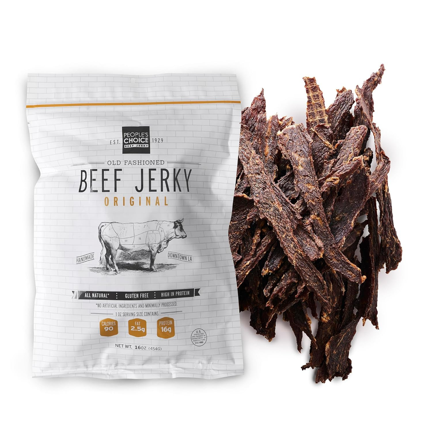People’S Choice Beef Jerky – Old Fashioned – Original – Sugar Free, Zero Carb, 1