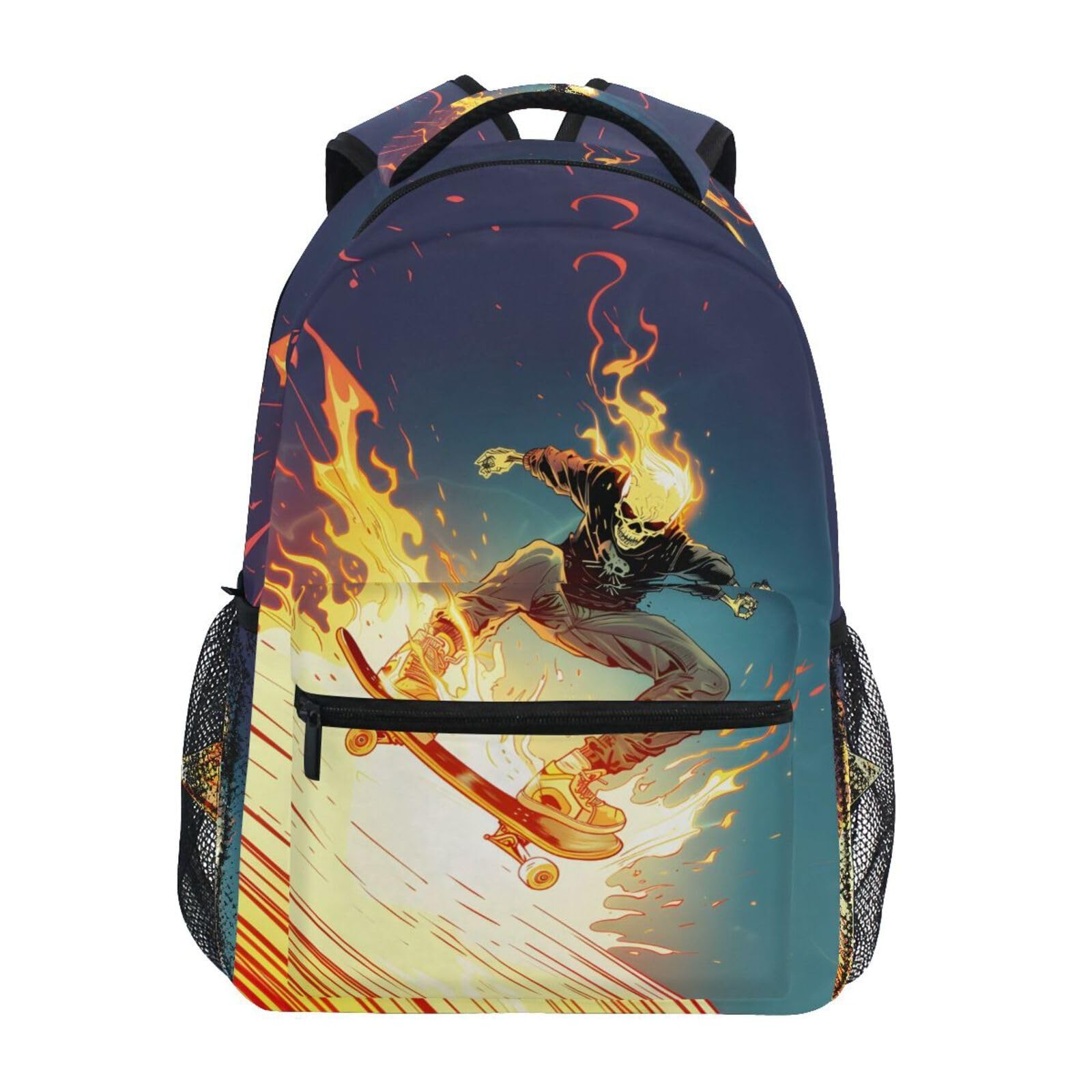 JIPONI Ghost Rider Backpack For Girls Boys, Student School Bag Bookbag Travel...