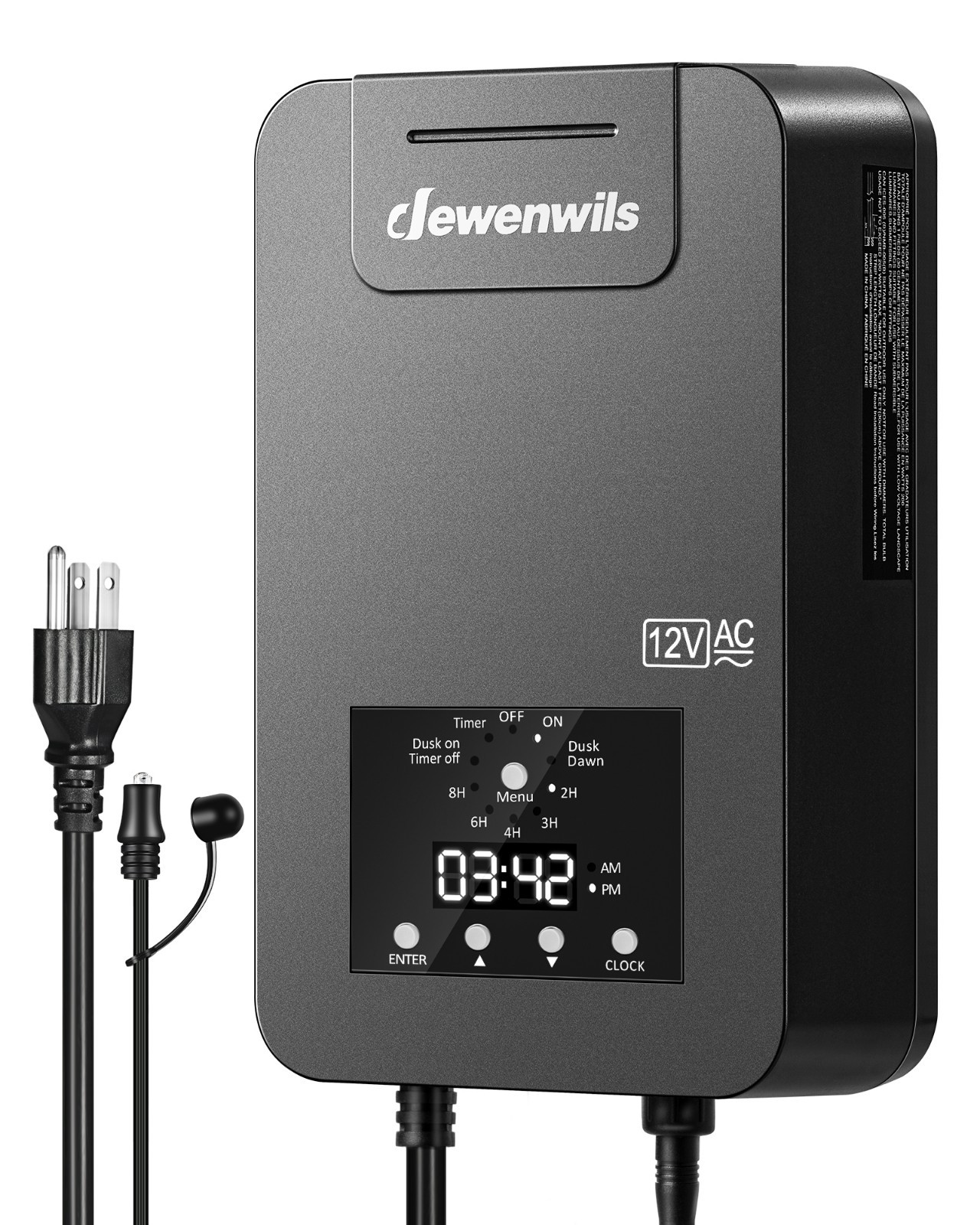 DEWENWILS Low Voltage Transformer 200W, Photocell Sensor & Timer, Weatherproof