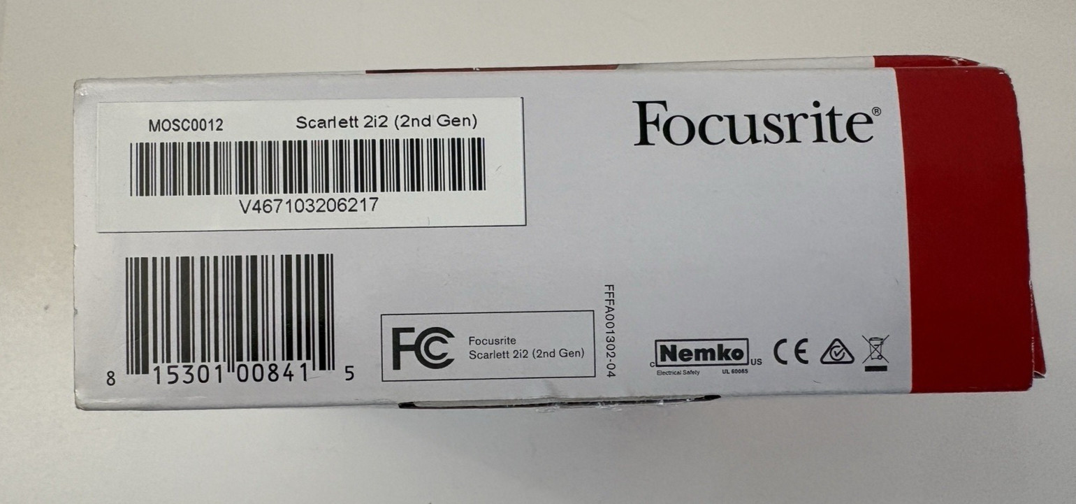 NEW Focusrite SCARLETT 2i2 2ND GEN 2-in/2-out USB Audio Interface