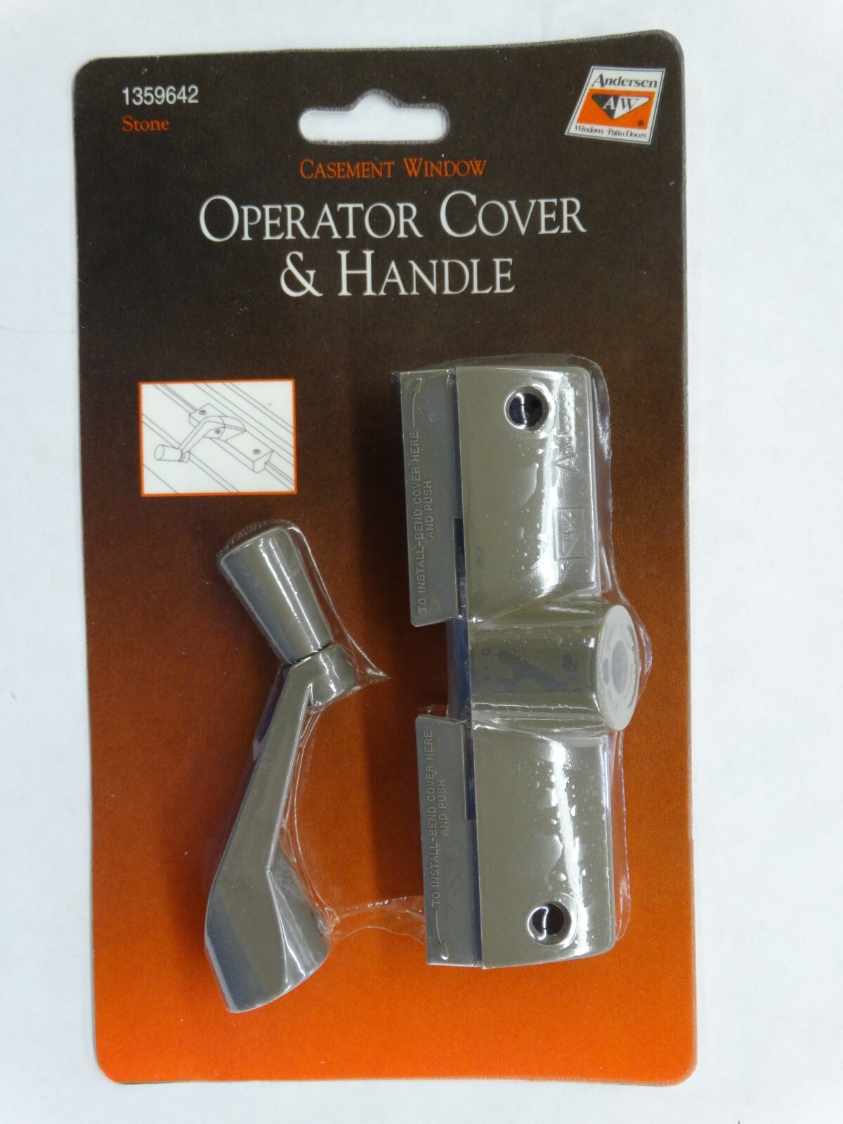 Andersen Casement Window Operator Cover & Handle /Crank with Screws, Stone