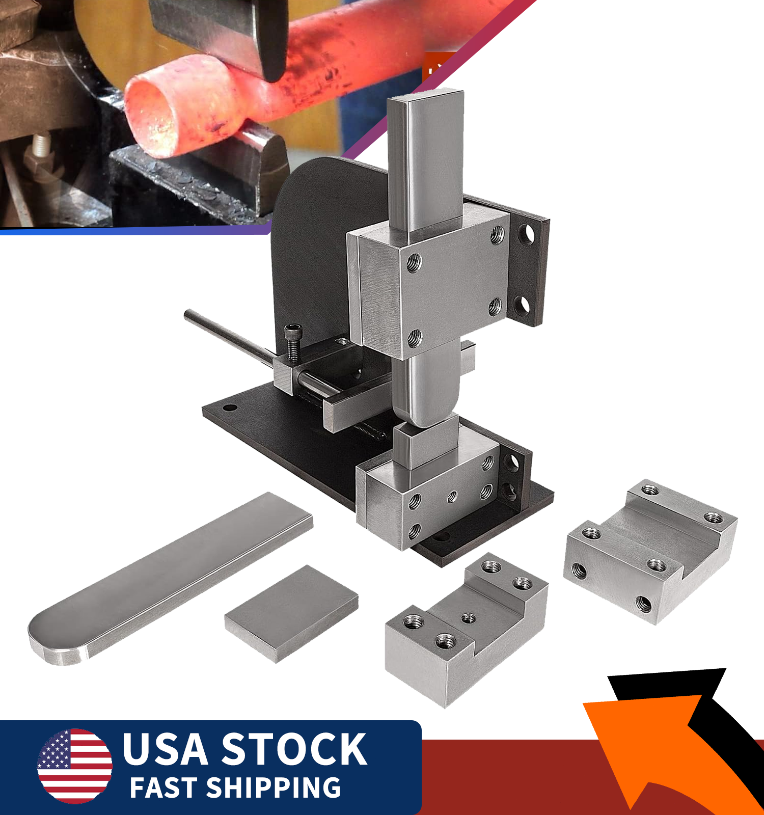 Forge Wizard Blacksmith Guillotine Tool, Cut off Much Easier With Guides Dies