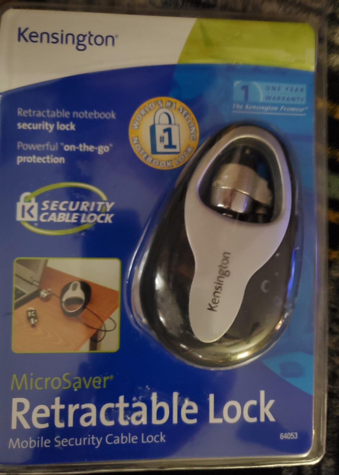 KENSINGTON MICROSAVER KEYED RETRACTABLE NOTEBOOK LOCK BRAND NEW