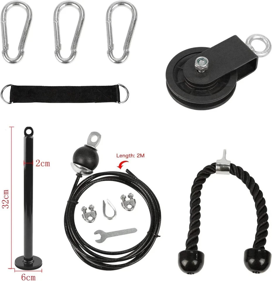 LAT Pull Down and Lift Weight Pulley System Cable Machine Pulley Attachment f...
