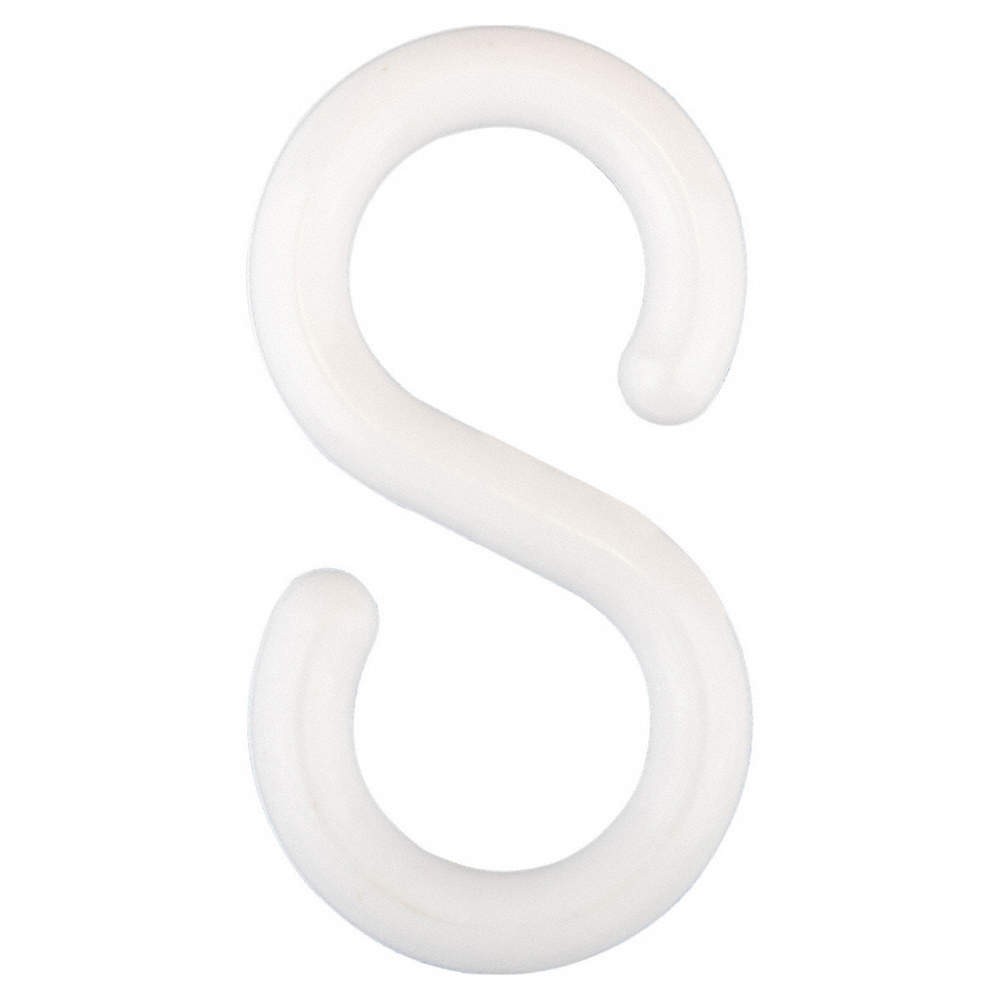 GRAINGER APPROVED 80301-10 S-Hook,3 In.,White,Acetal,PK10 6CDV9