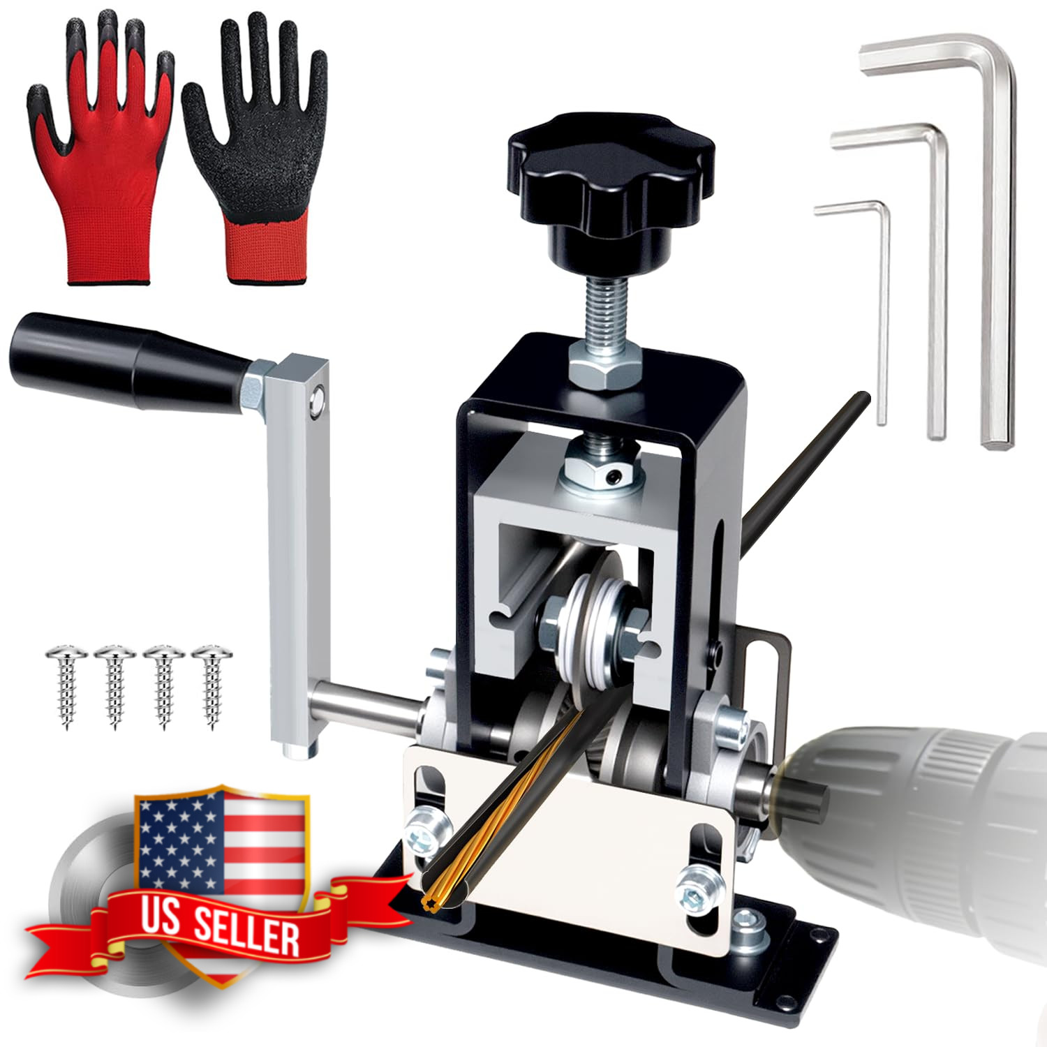 Manual Wire Stripper Tool for Scrap Copper Recycling, Drill Powered
