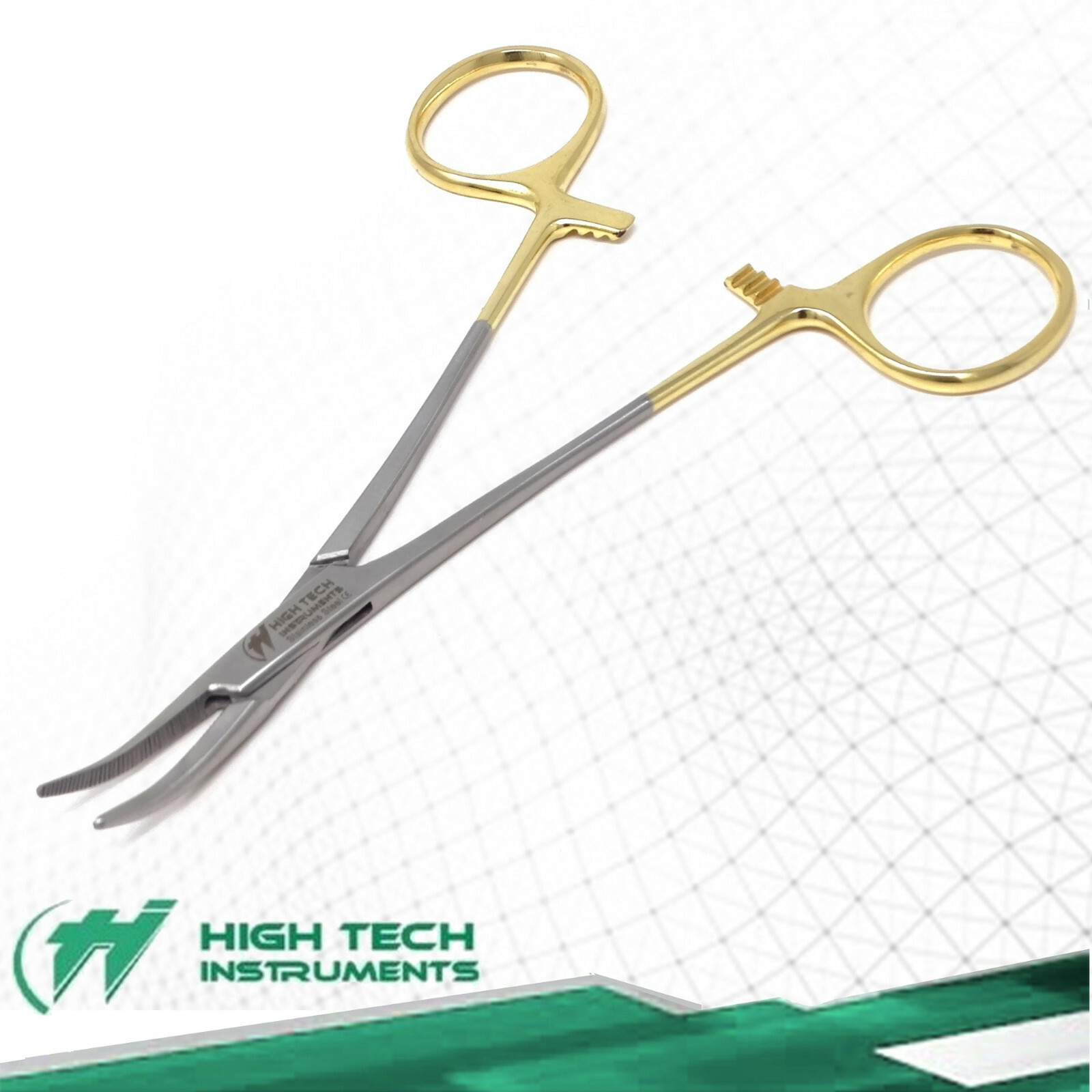 5 Pcs O.R Grade Mosquito Hemostat Locking Forceps 5" Curved With Gold Handle
