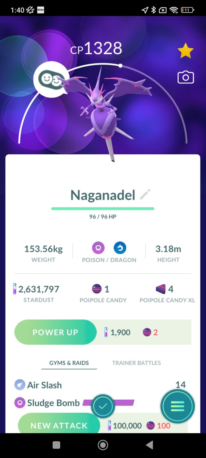 Naganadel ( Poipole Evolution ) Pokemon Tr@de Go