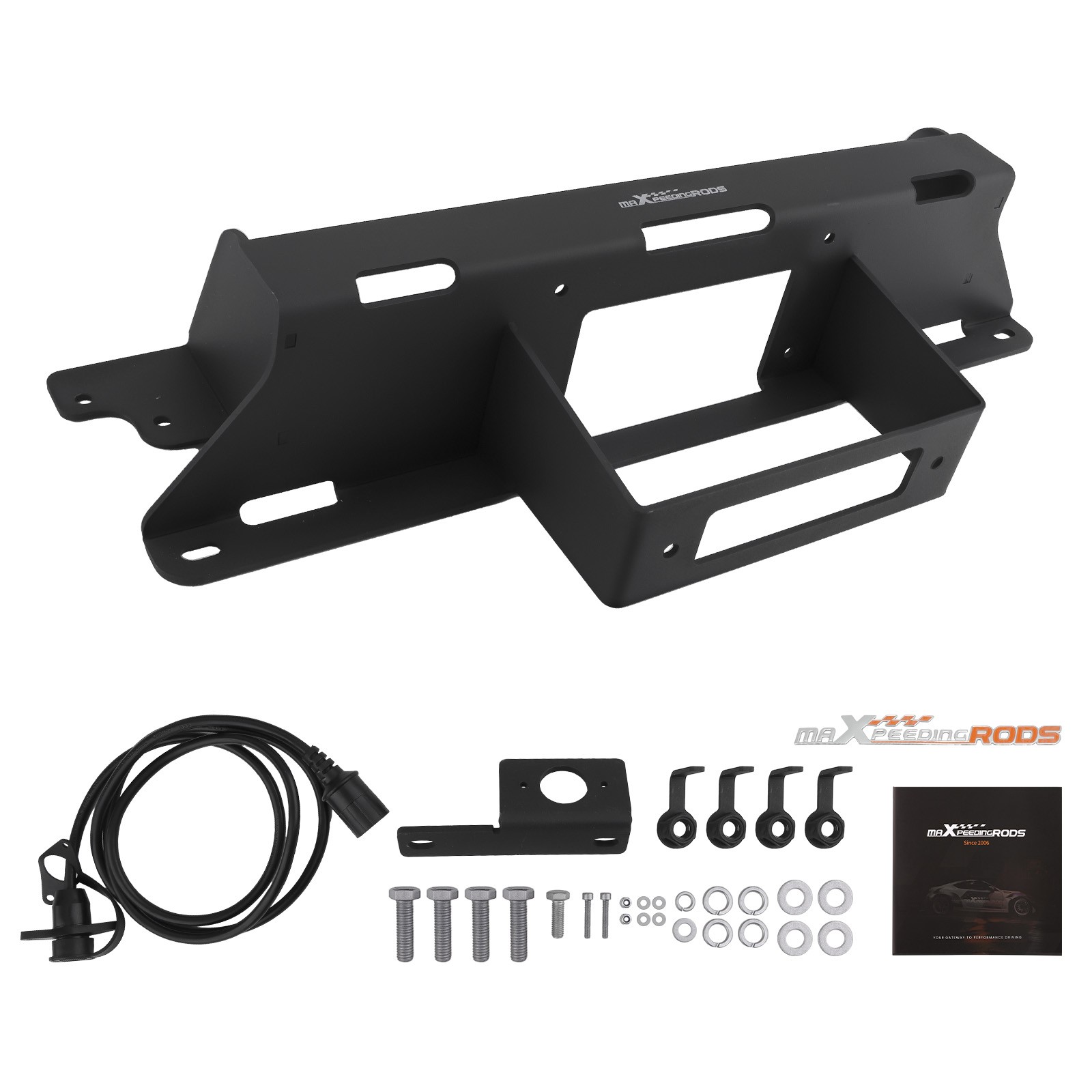 Black Winch Mounting Plate for GMC Sierra 1500 Silverado 1999-2007