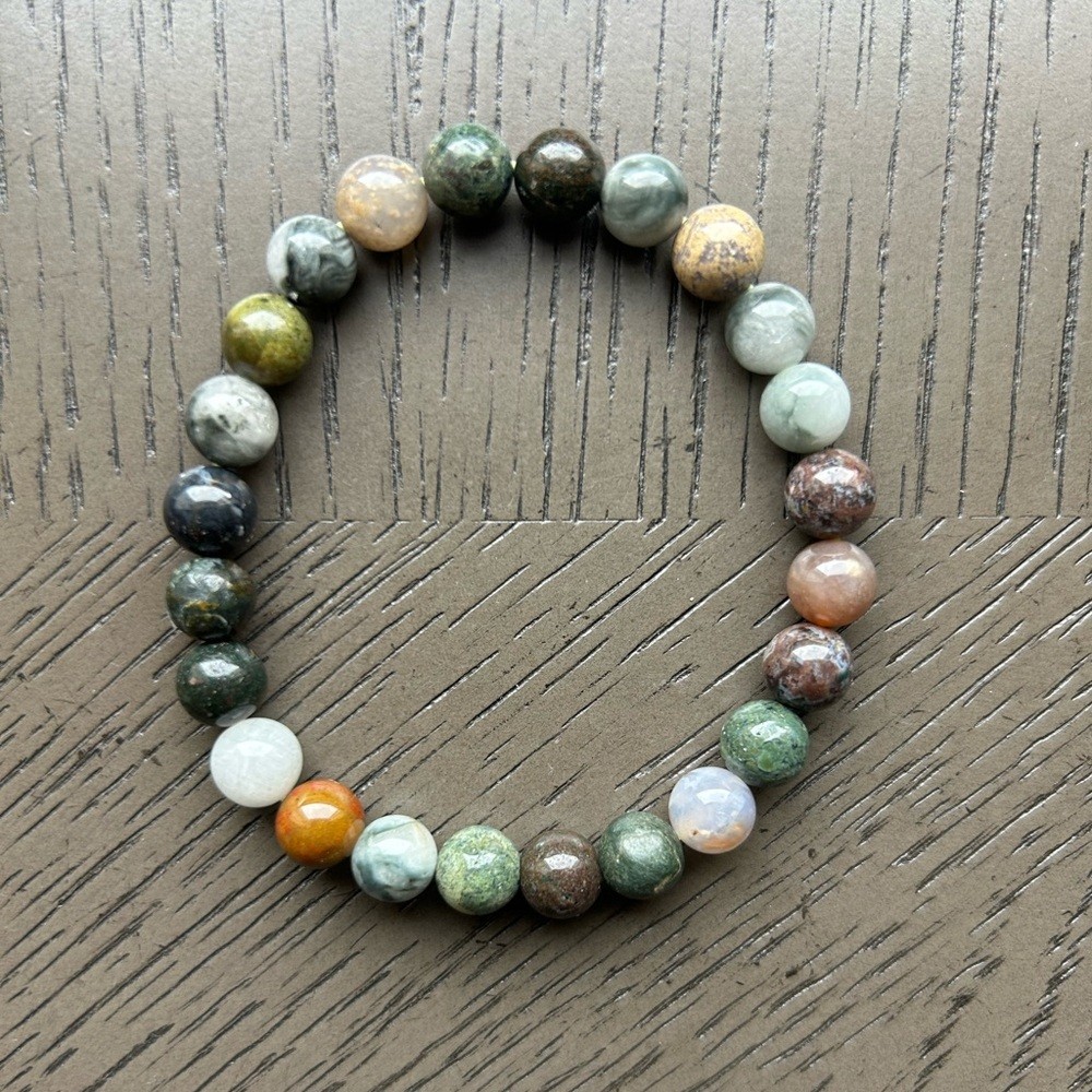 Galaxy agate/Eagle eye bracelet 7-8mm SIZE 6.5-7’
