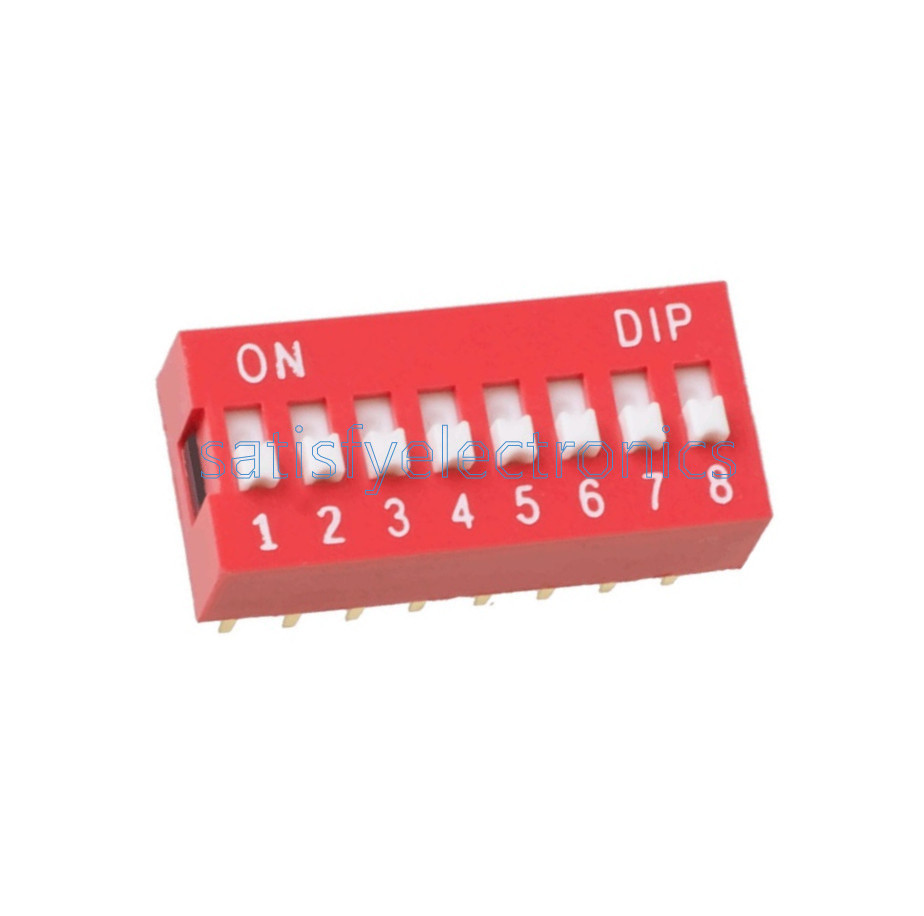 20PCS Slide Type Switch Module 2.54mm 8-Bit 8 Position Way DIP Red Pitch
