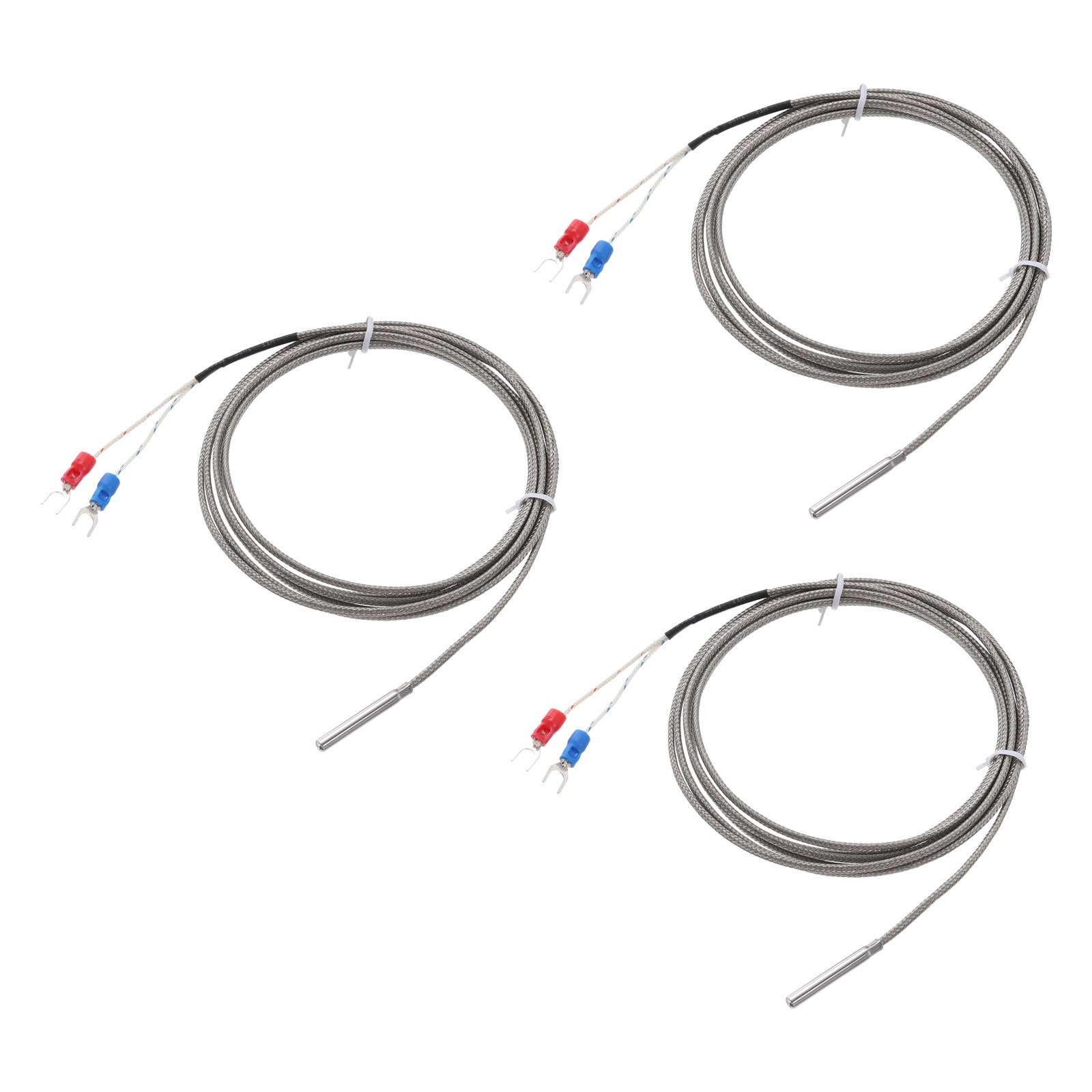 3pcs K Type Thermocouple Temperature Sensor Probe 4x30mm 6.6ft Wire 0 to 600°C