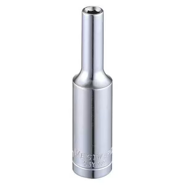 Westward WESTWARD 1/4 in Drive, 3.5mm Hex Metric, Socket, 6 Points,  Steel,