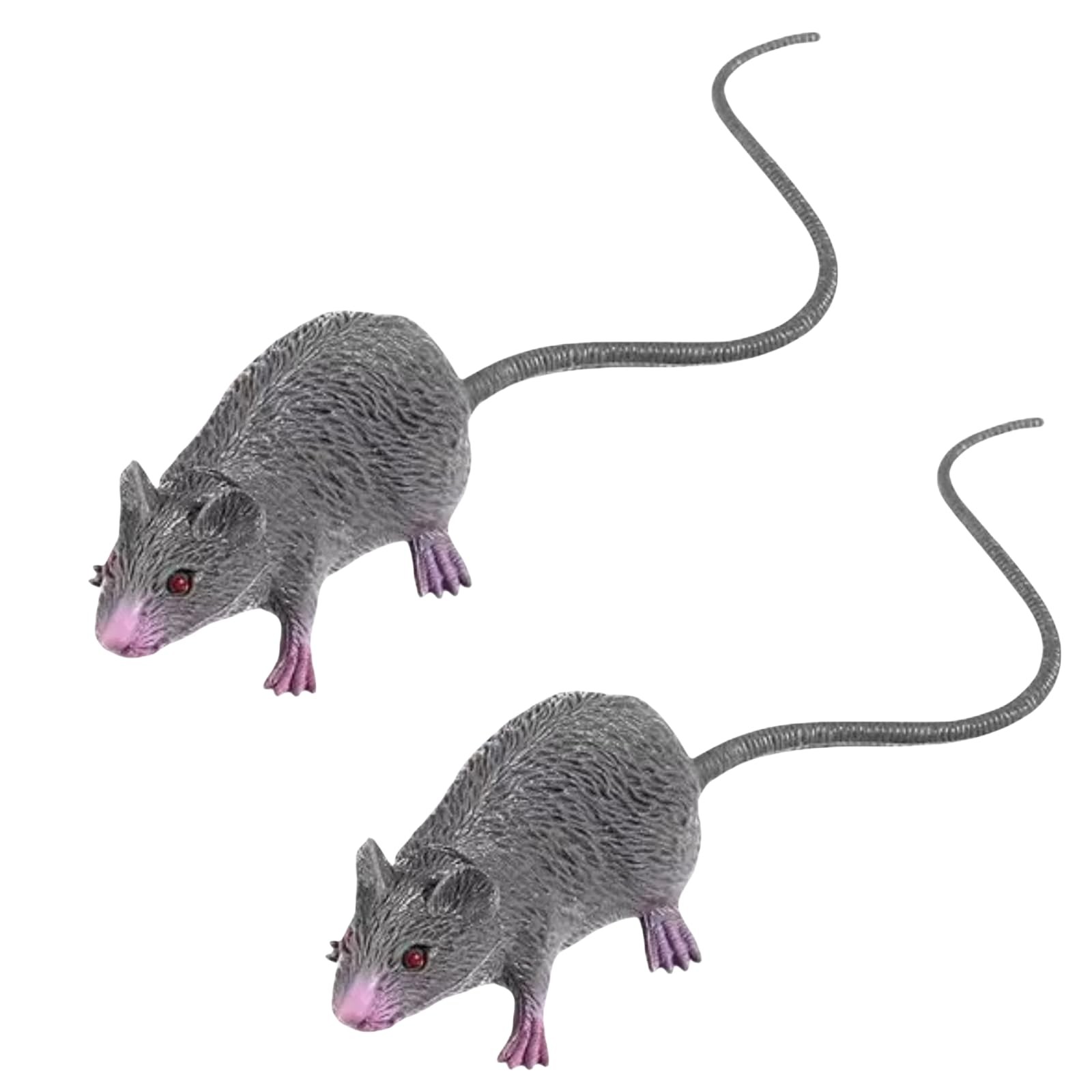 2Pcs Lifelike Fake Mouse Realistic Mice, Spooky Rat, Halloween Prank, Rubber Rat