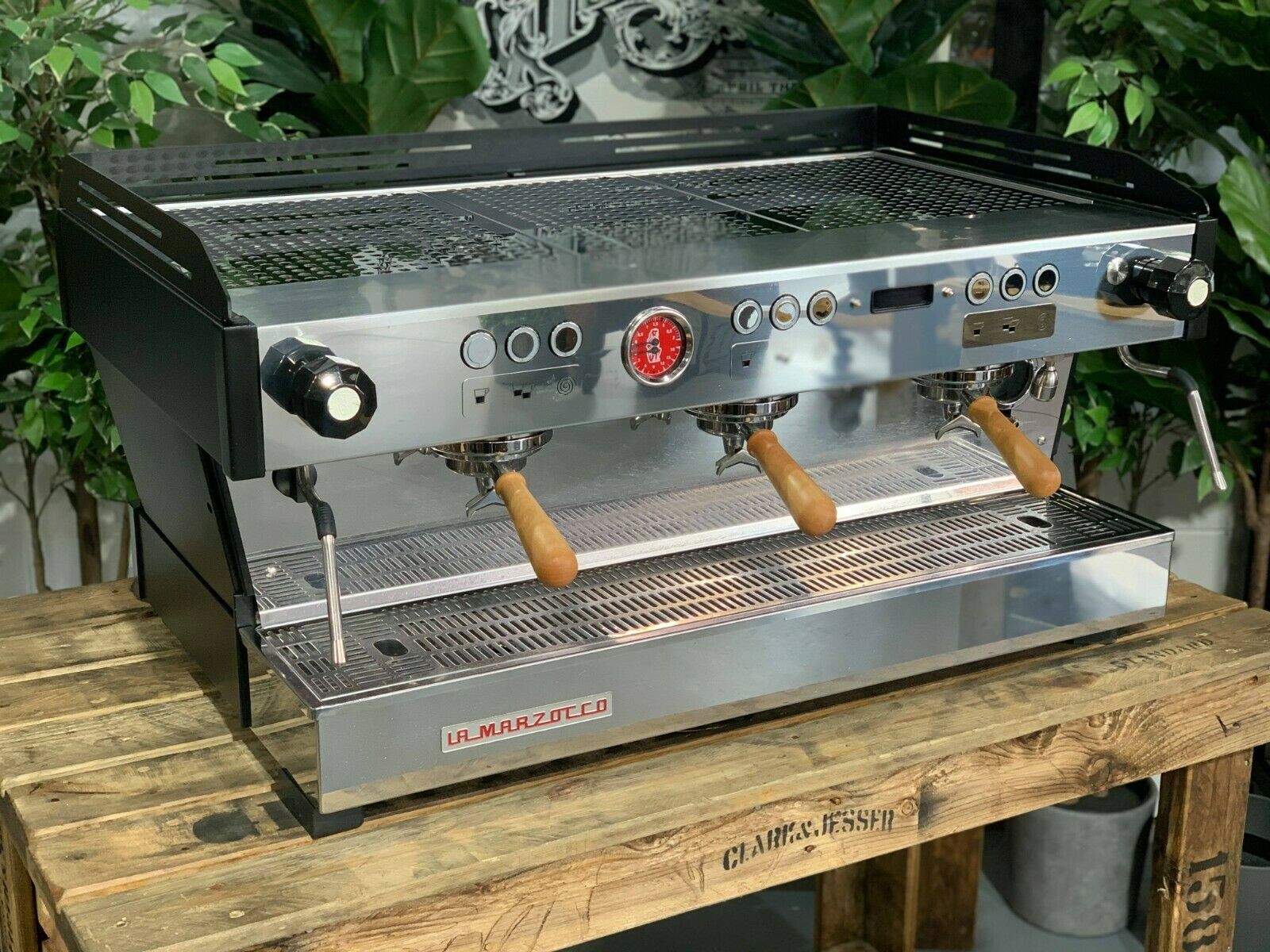 LA MARZOCCO LINEA PB 3 GROUP BLACK & TIMBER ESPRESSO COFFEE MACHINE CUSTOM CAFE