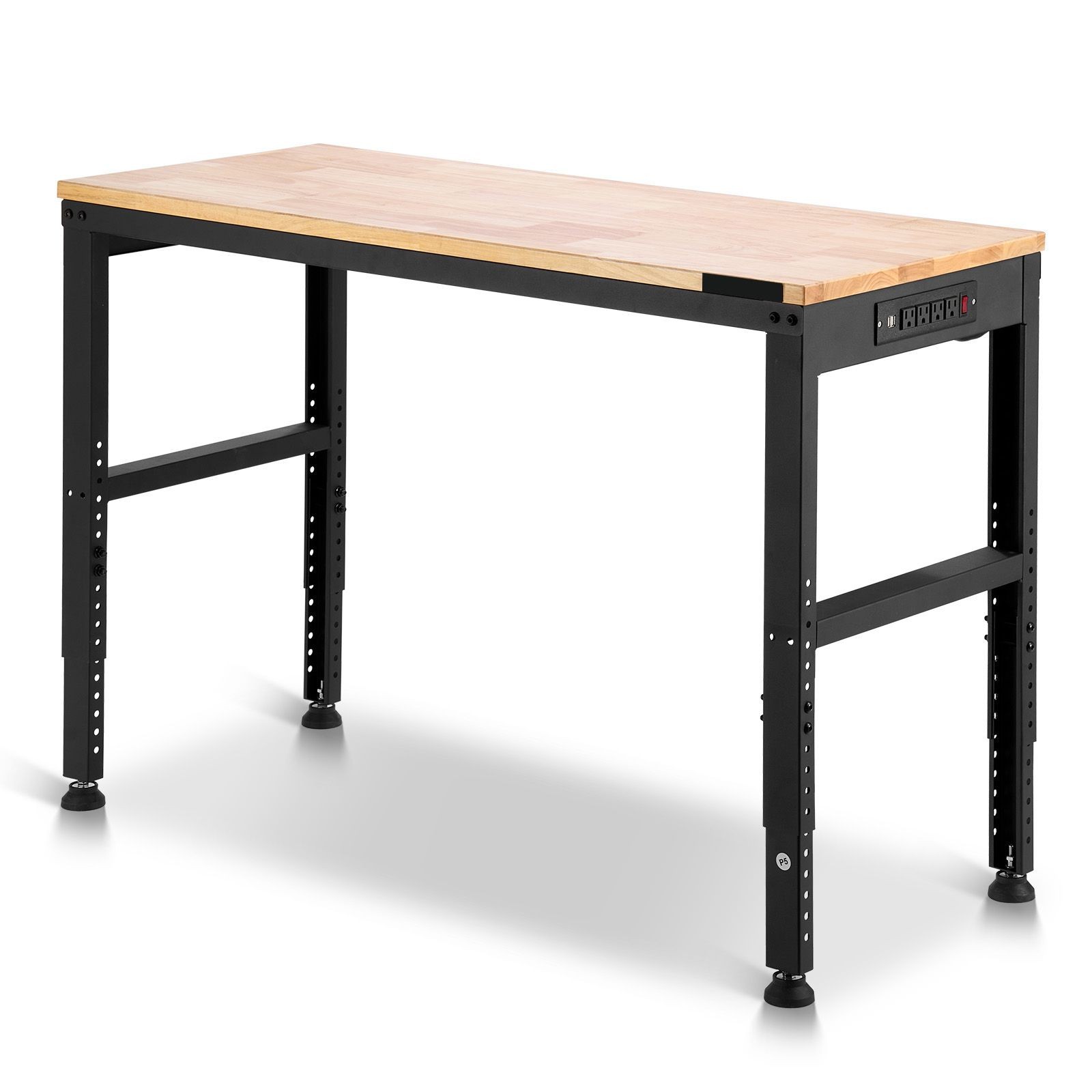 48x20in Adjustable Workbench 2000lb Cap with Power Outlets
